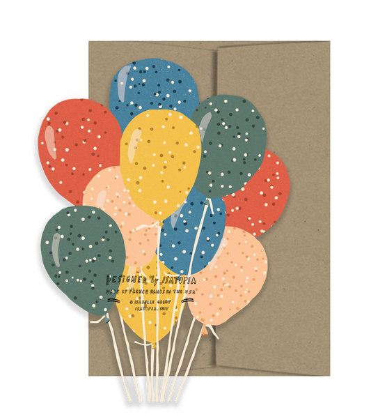 Isatopia - Party Balloons - Die Cut Card