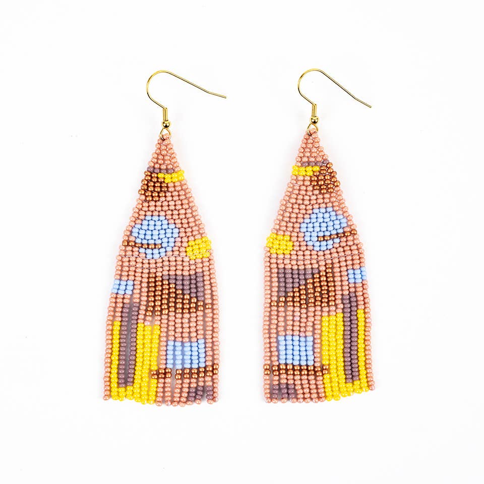 Altiplano - Shapes Fringe Earrings: Groovy Green