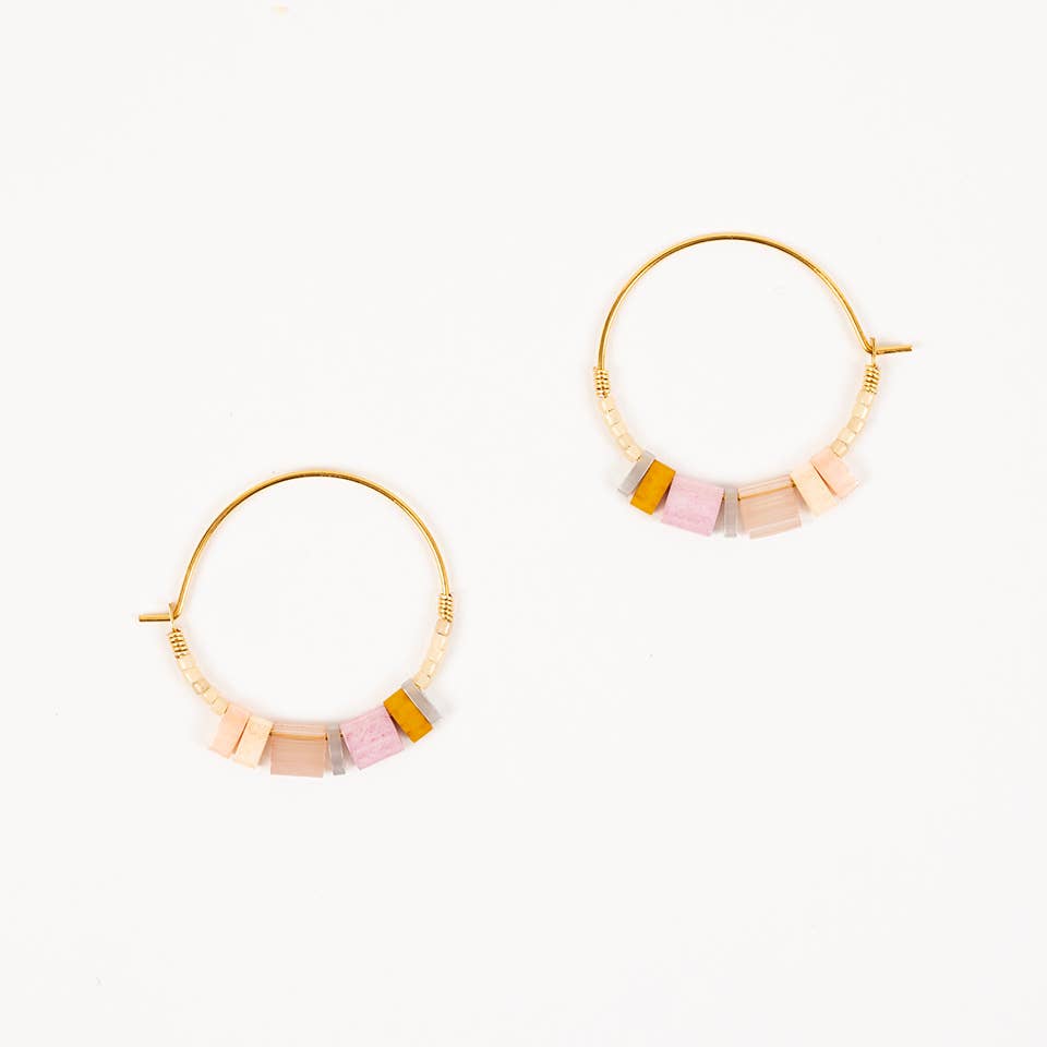 Altiplano - Tila Hoop Earrings: Green Denim