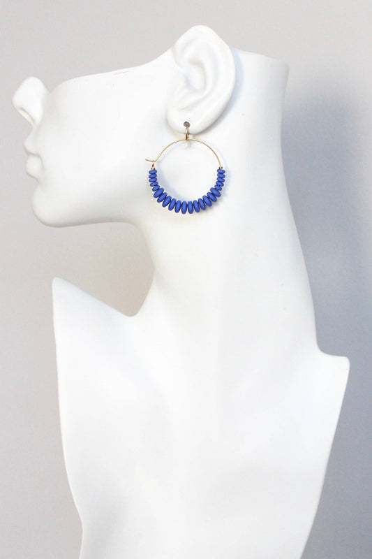 David Aubrey Jewelry - KYLE08 cobalt hoop earrings