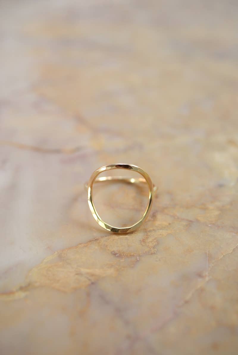 Hannah Naomi - Thick Circle Ring in 14k Gold Fill: Hammered / 7