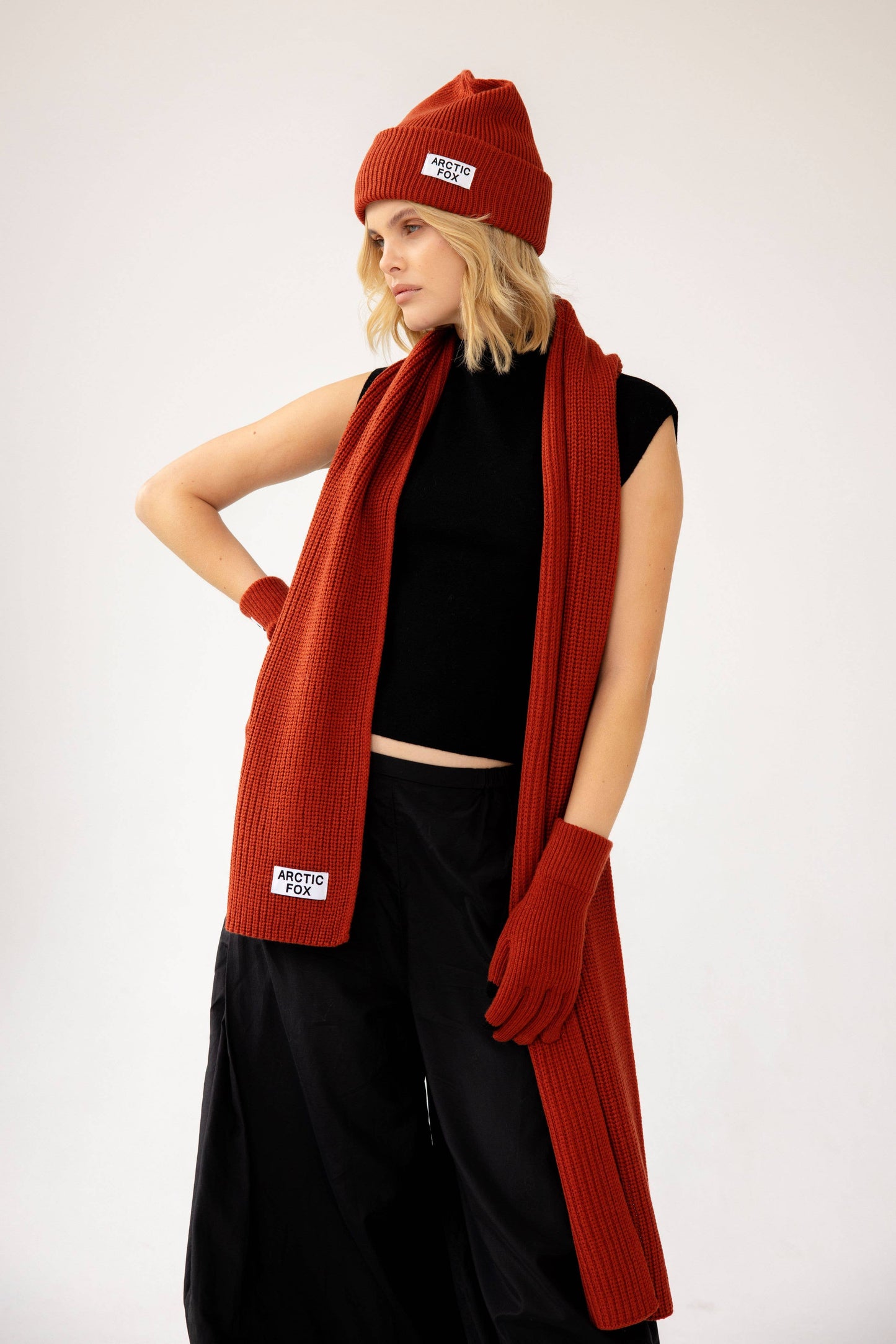 ARCTIC FOX & CO. - Recycled Bottle Beanie - Deep Terracotta - AW24