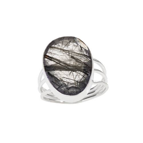 Tiger Mountain Jewelry - In Perfect Harmony Sterling Silver Tourmelated Quartz Ring: 8