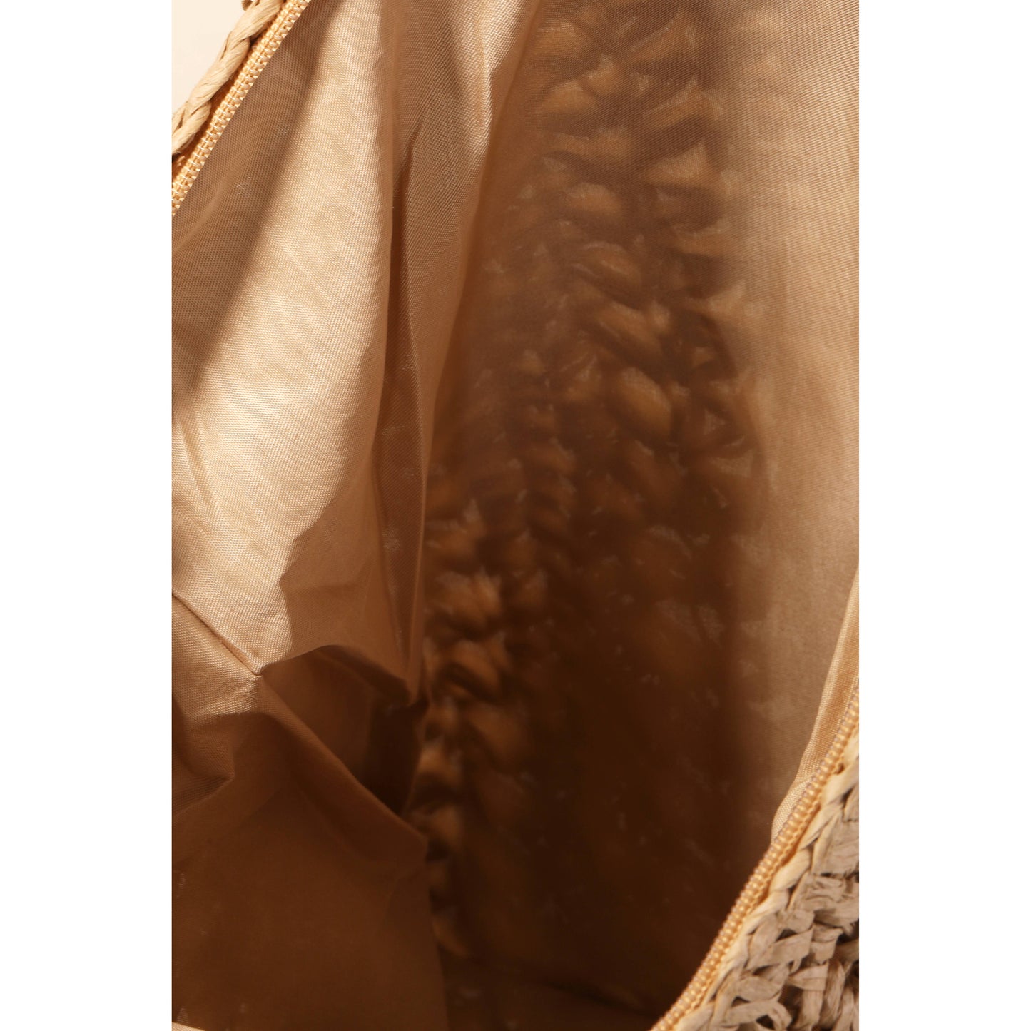 Rectangle Straw Braided Tote Bag: KA