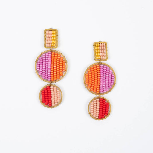 Mod Block Earrings: Taupe