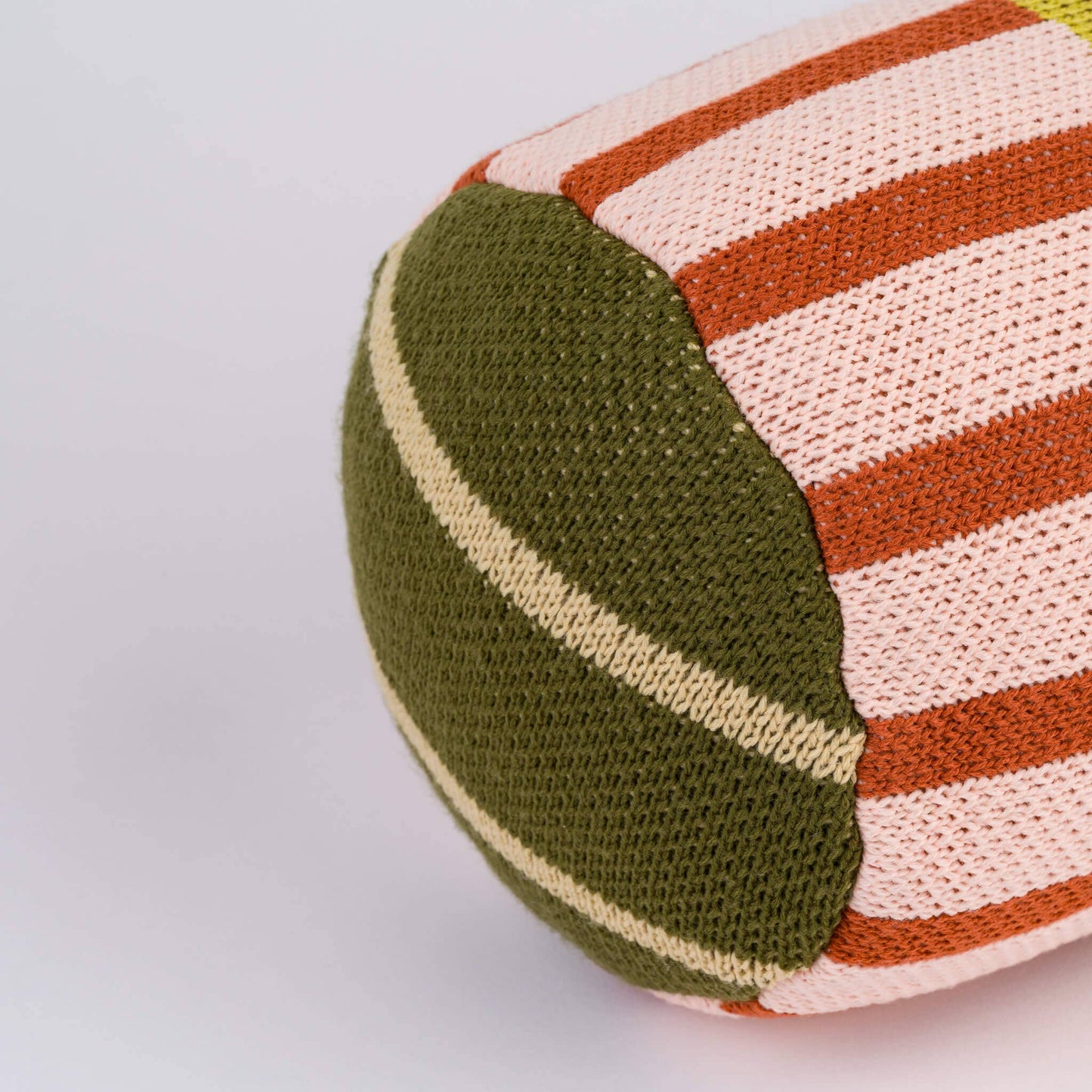 VERLOOP | knits - Patchwork Stripe Bolster Pillow: Rainbow