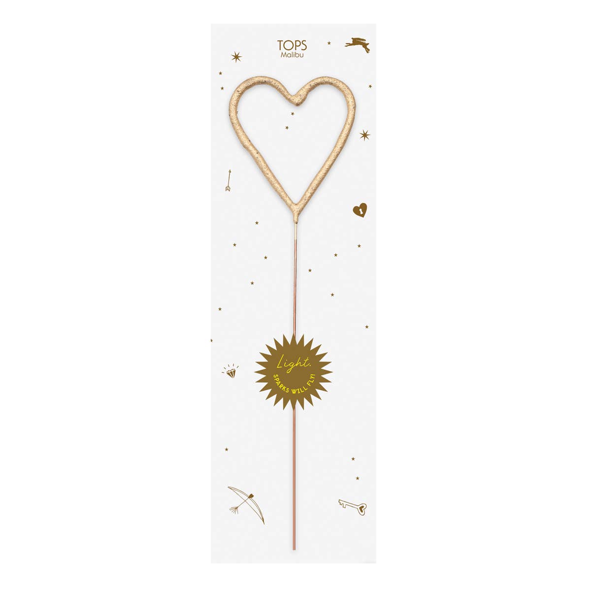 TOPS Malibu - Big 8" Gold Heart Sparkler Wand Card - Celebrate