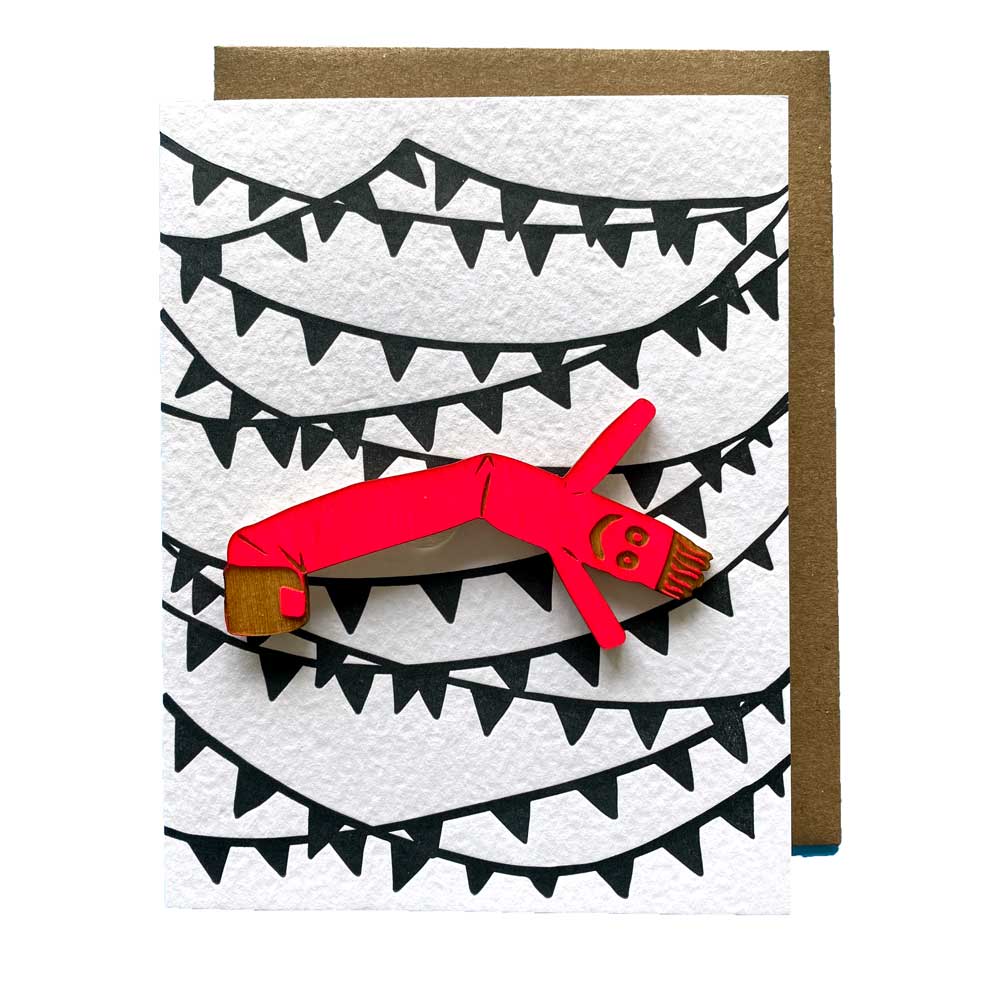 Air Dancer Magnet w/ Letterpres Pennant Card: Yellow