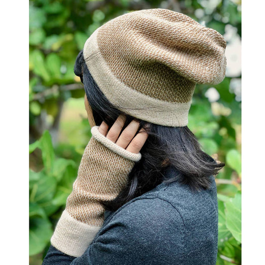 SLATE + SALT - Camel Interwoven Alpaca Beanie