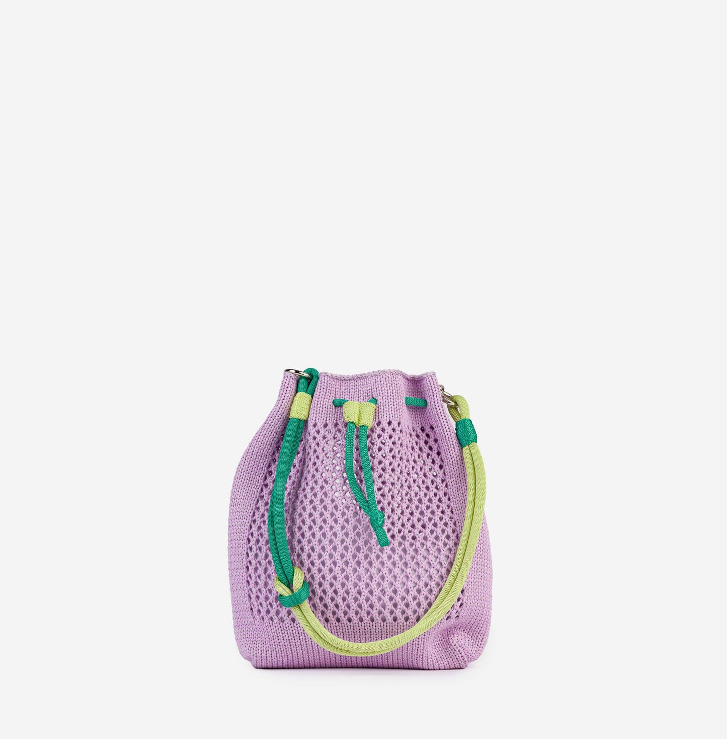 Drawstring Raffia Mini Bag: Lilac