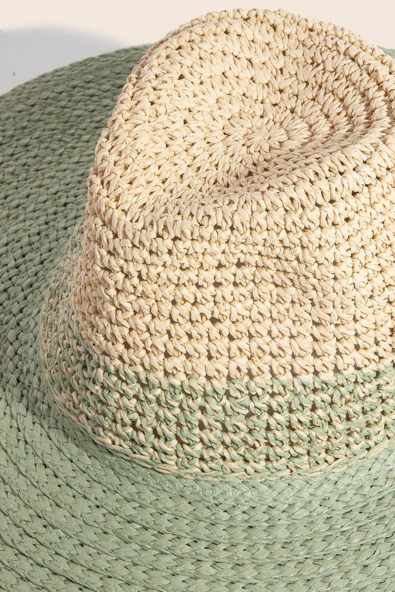 Tone Contrast Straw Hat: KA