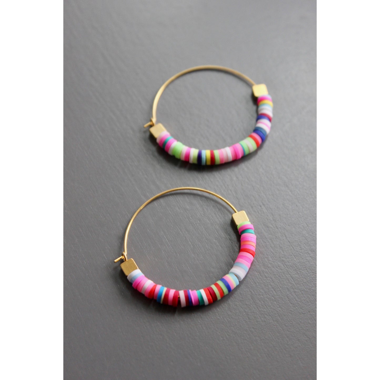 David Aubrey Jewelry - EMIE11 Rainbow hoop earrings