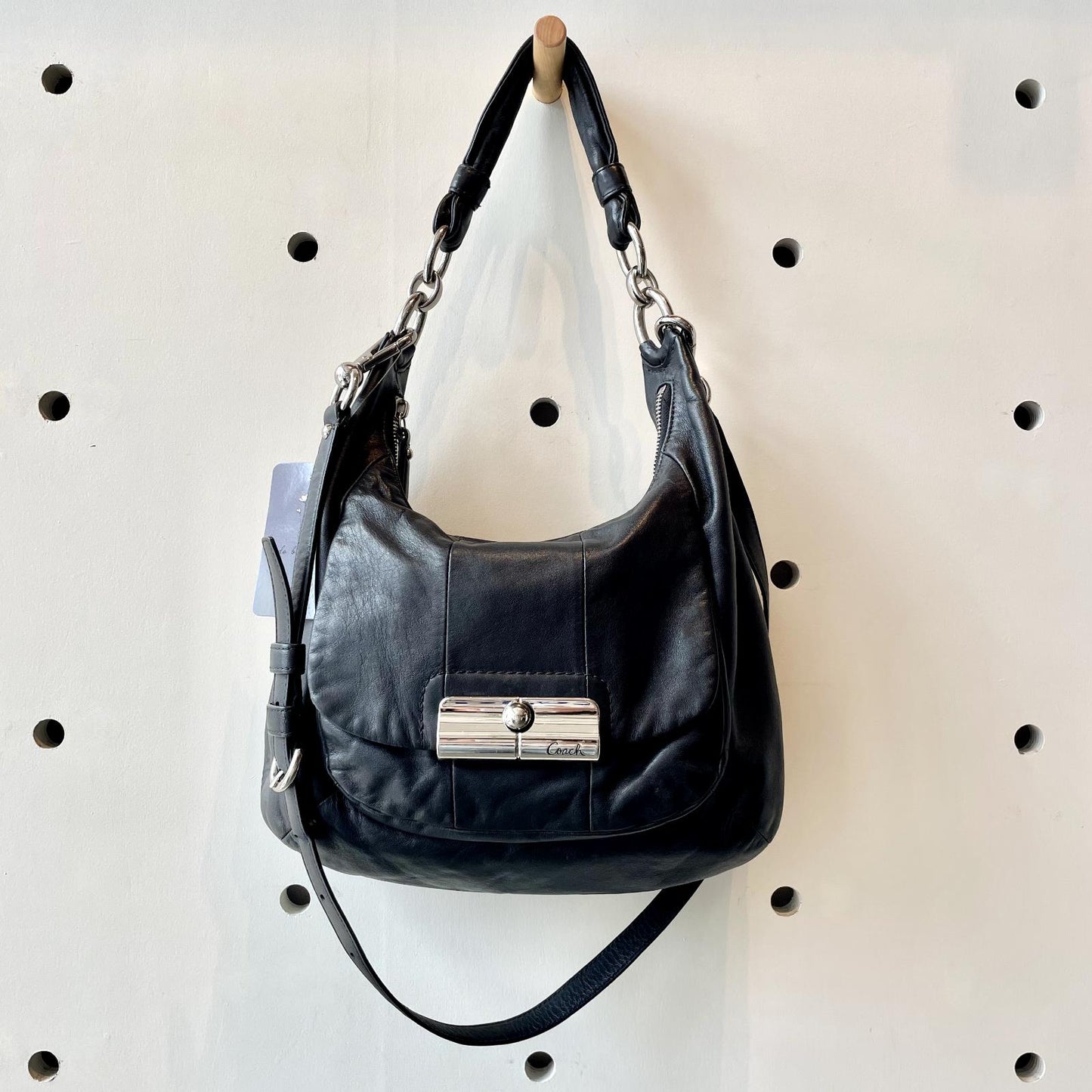 Coach Black Leather Kristin Handbag Shoulder Crossbody Bag Purse 16808 0402CR