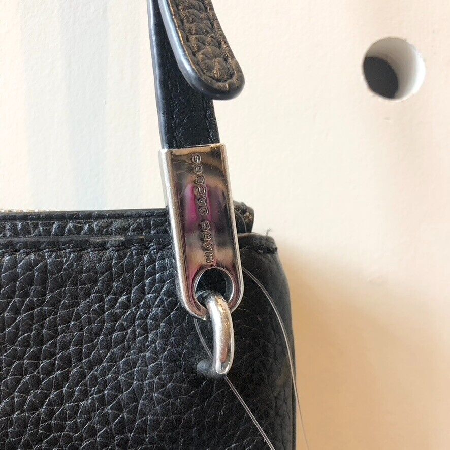 Marc Jacobs Black Leather Double Zip Crossbody Pike Place Percy Bag 0408TK