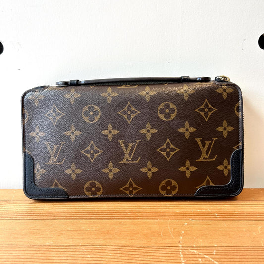 Louis Vuitton Brown Monogram Leather Monogram Macassar Zippy XL Wallet 0916VB