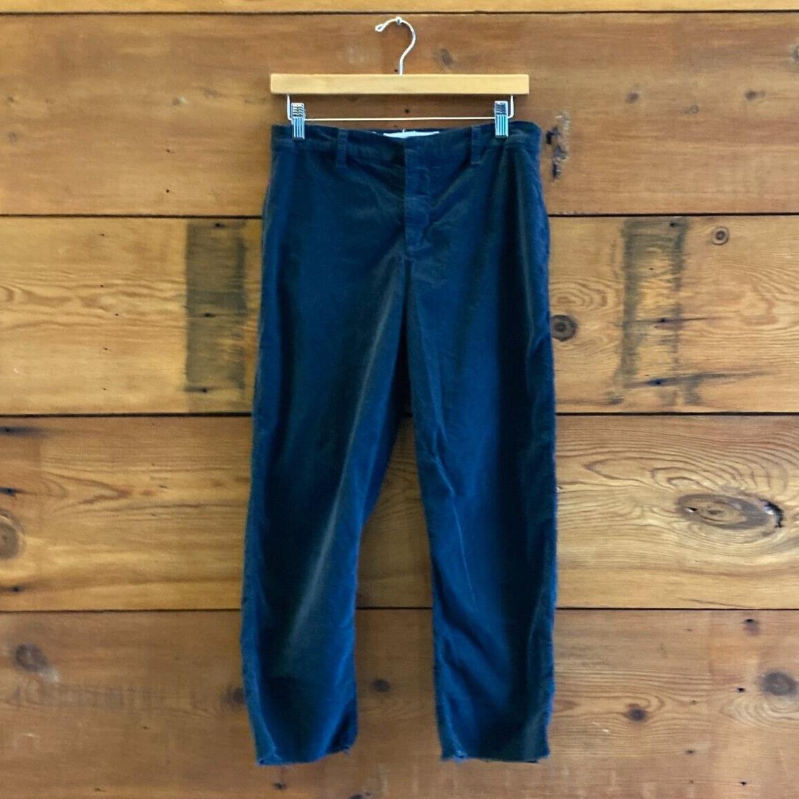 6 - Frank & Eileen Navy Blue Performance Cord Kinsale Frayed Hem Pants 0721DK