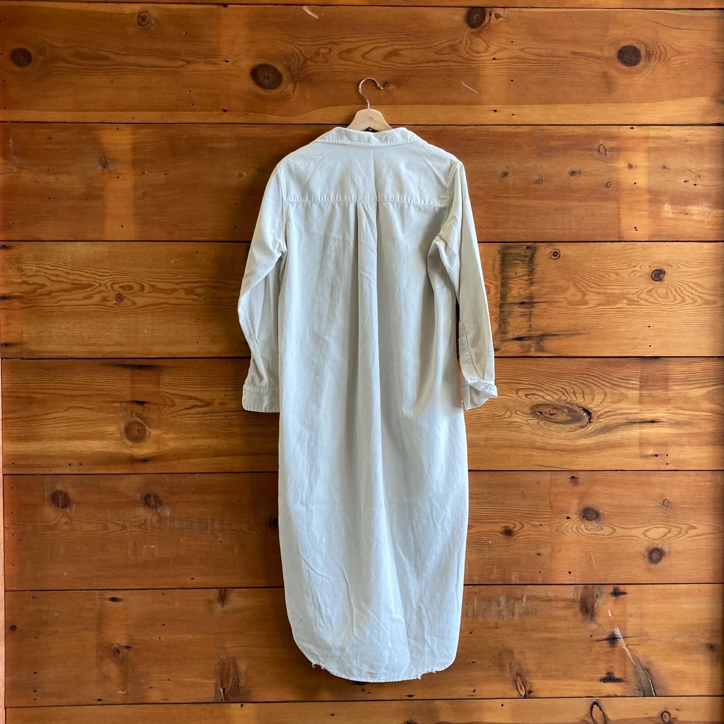 S - Frank & Eileen Khaki Rory Long Sleeve Maxi Cotton Shirt Dress 4427SC
