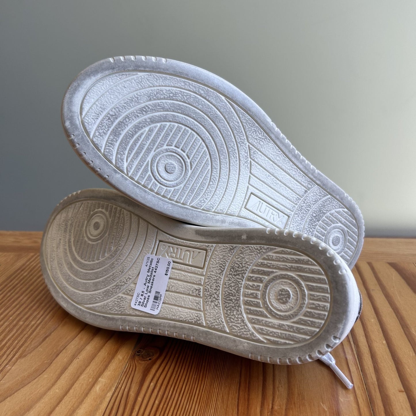 39 / 8.5 - Autry Metallic Silver Low Medalist Shoes Sneakers 4427SC