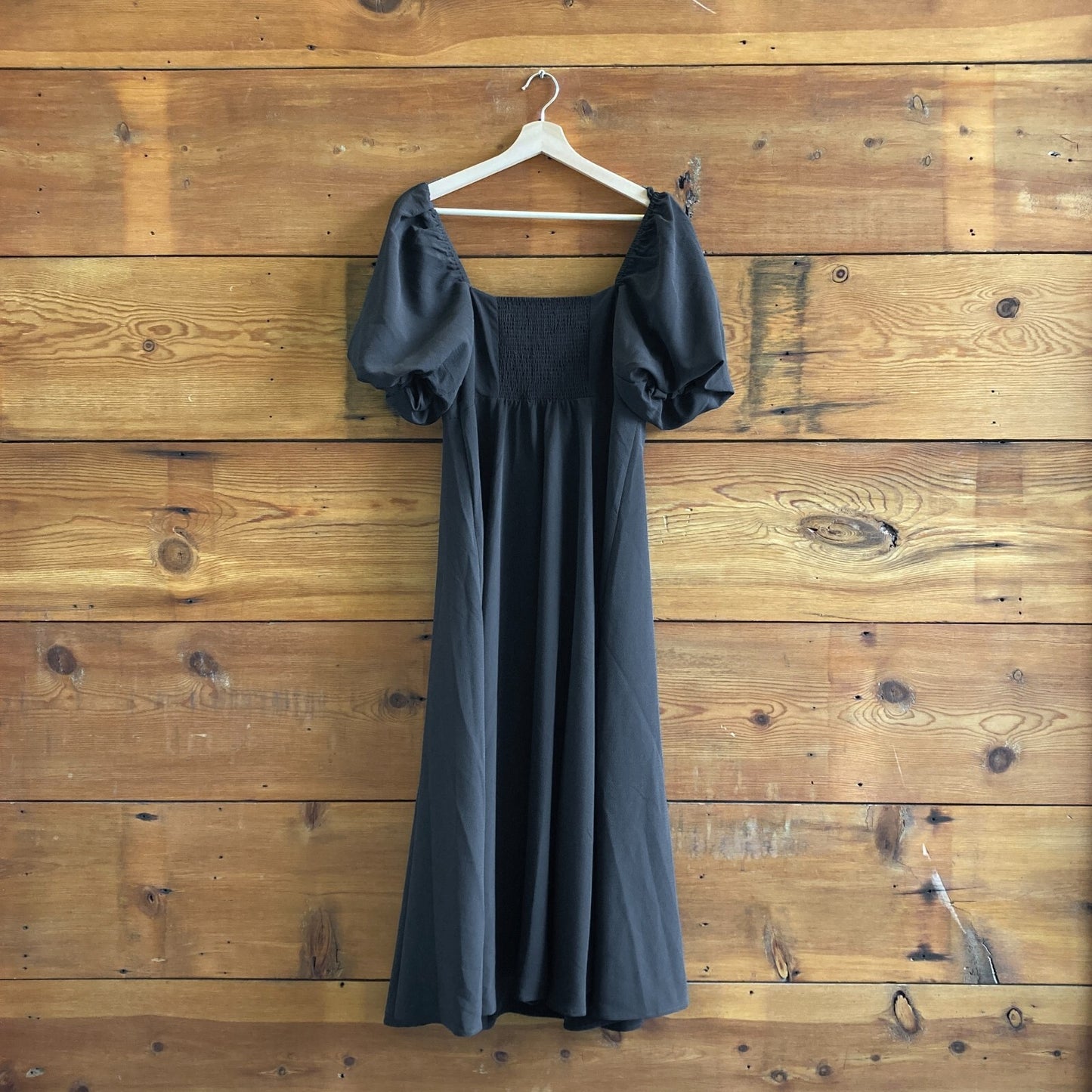 M - Hill House Black NEW Off-Shoulder Matilda Smocked Midi Dress 4427SC