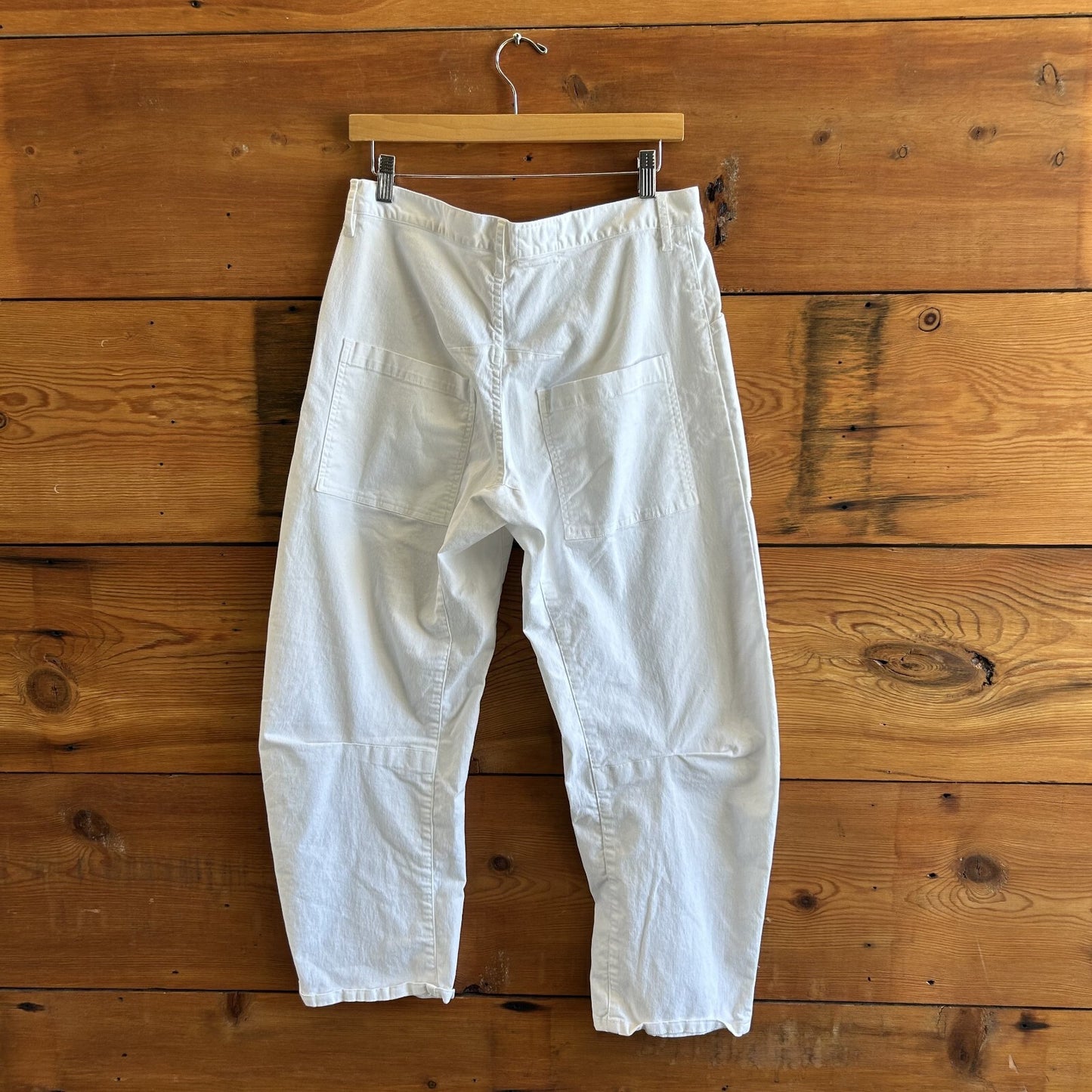 6 - Nili Lotan $395 White Shon Mid-rise Relaxed Fit Barrel Leg Jean 4427SC