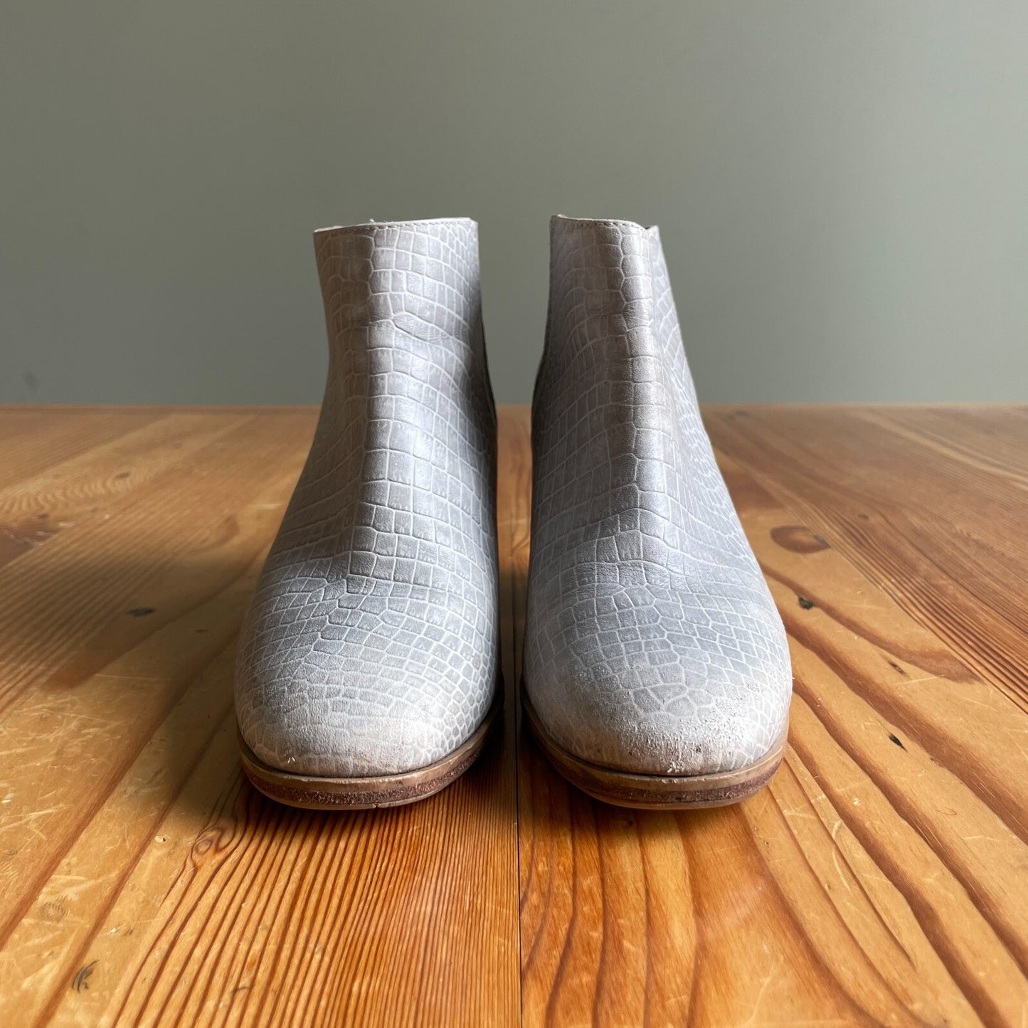 7 - Rachel Comey Anthropologie Grey Croc Mars Ankle Boots Booties 1014CH