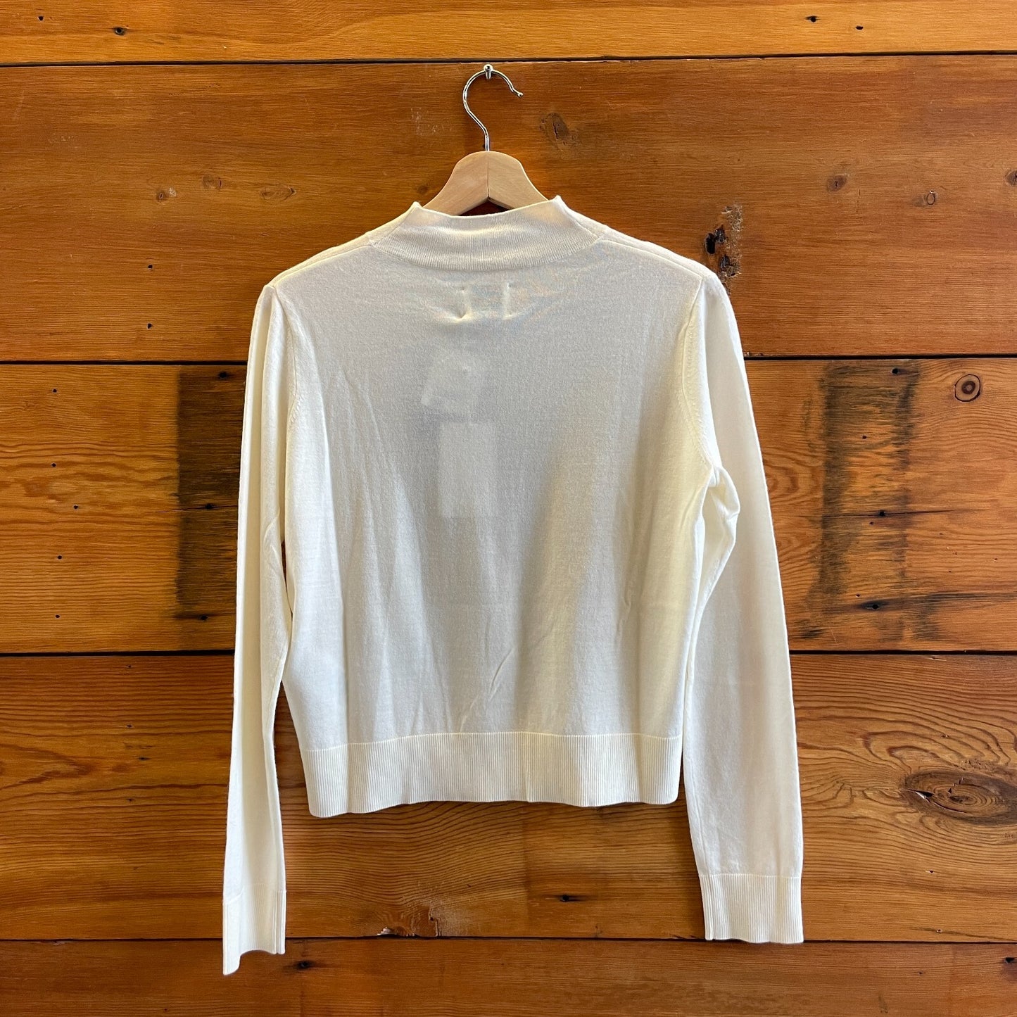 S - Anine Bing $350 Ivory White Merino Wool Monique Sweater NEW 0211JB