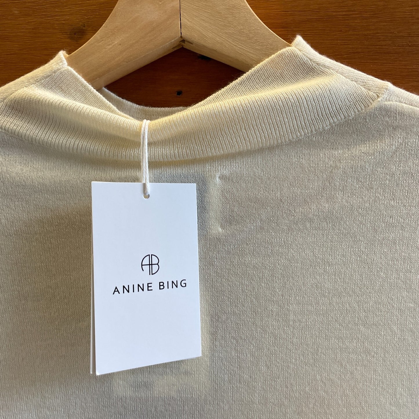 S - Anine Bing $350 Ivory White Merino Wool Monique Sweater NEW 0211JB