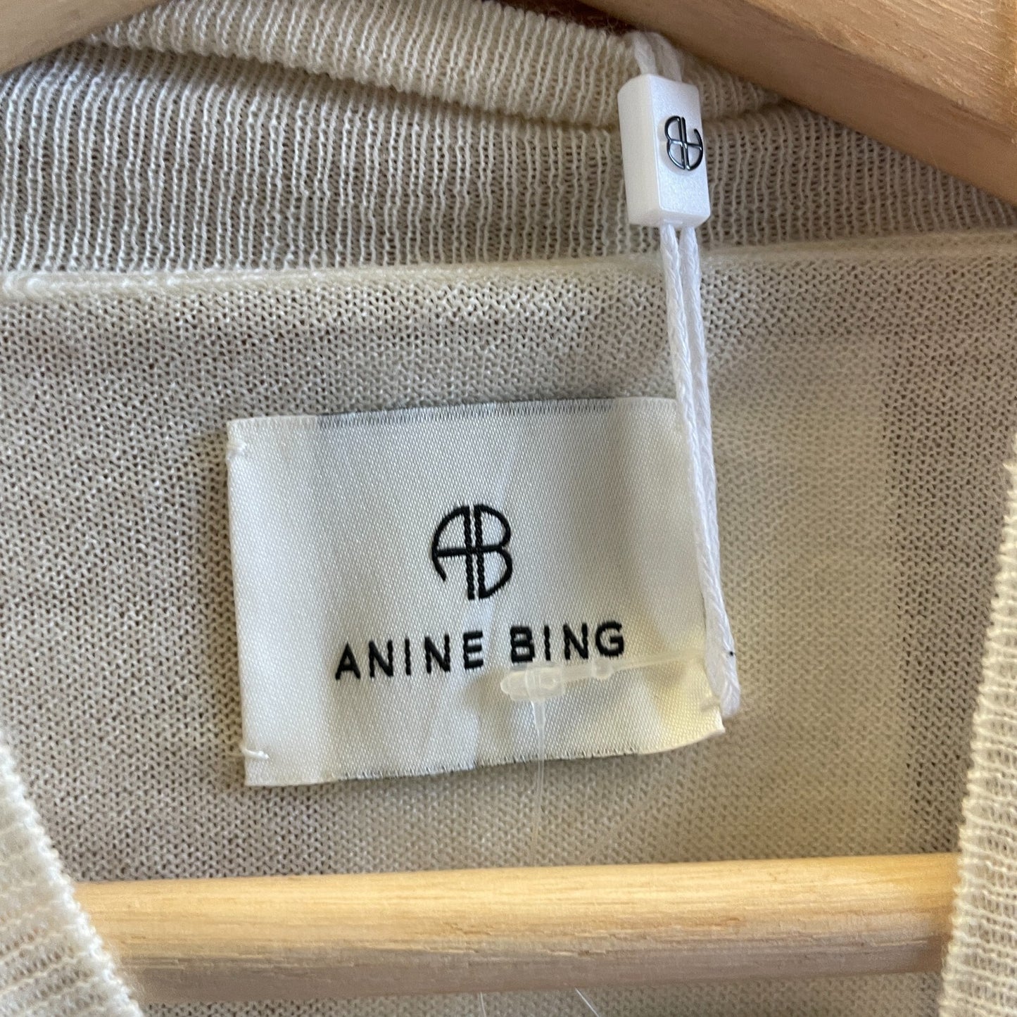 S - Anine Bing $350 Ivory White Merino Wool Monique Sweater NEW 0211JB