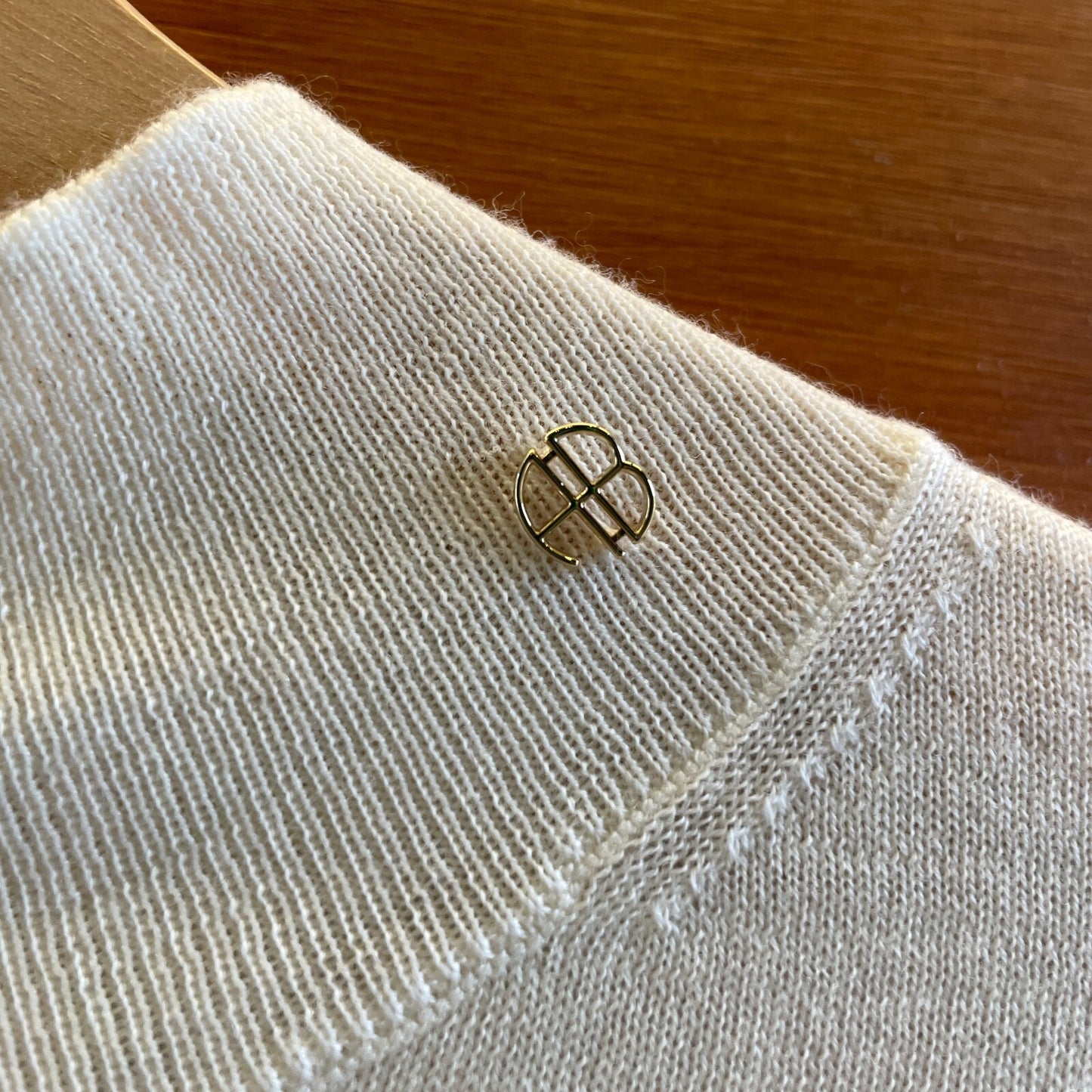 S - Anine Bing $350 Ivory White Merino Wool Monique Sweater NEW 0211JB
