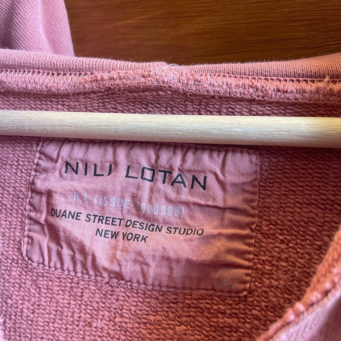 M - Nili Lotan Dusty Rose Hooded Zip Up Distressed Loose Fit Sweatshirt 0721DK