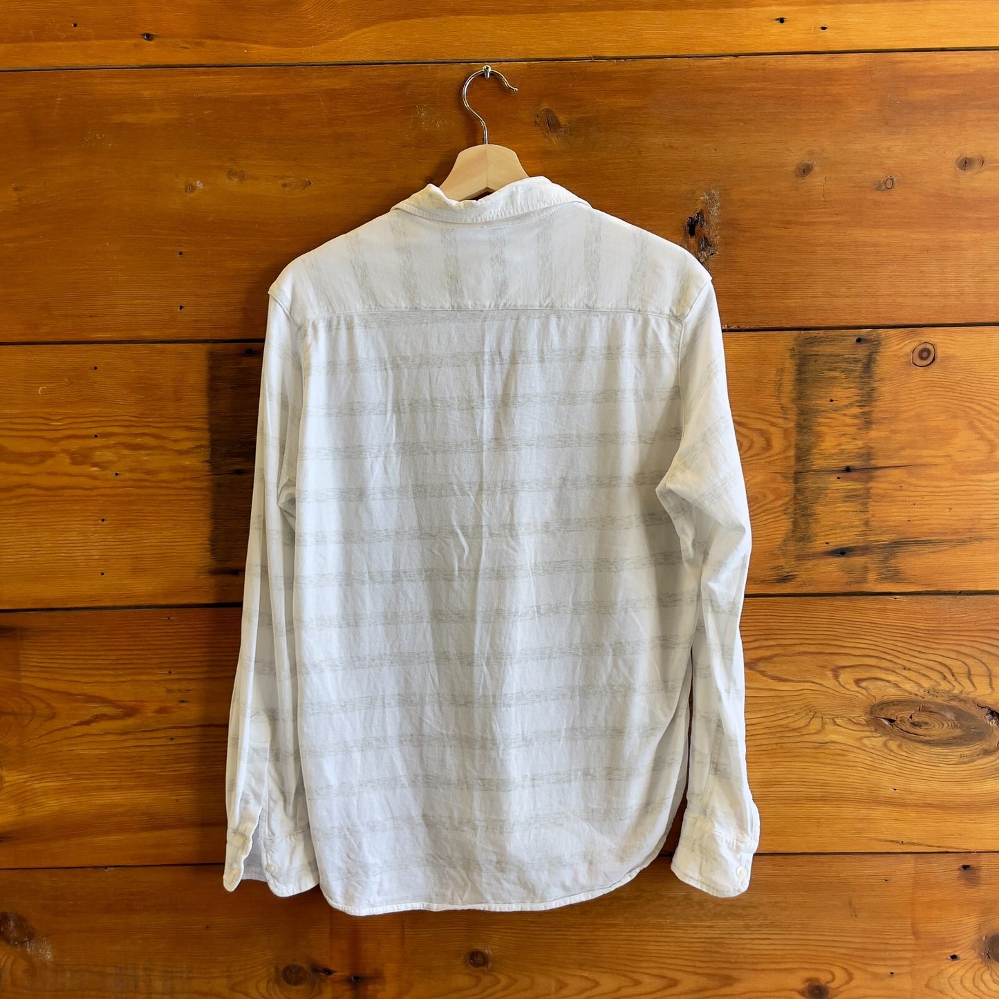 XS - Frank & Eileen White & Heathered Gray Striped Knit Button Up Top 0619JA