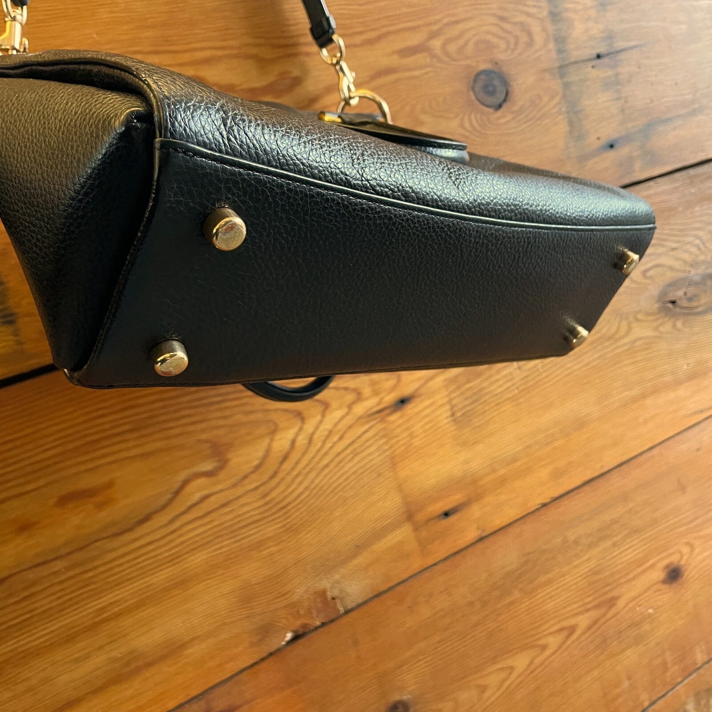 Coach Black Leather Mia satchel F77884 $498 Bag Purse w/ Crossbody Strap 0801EO