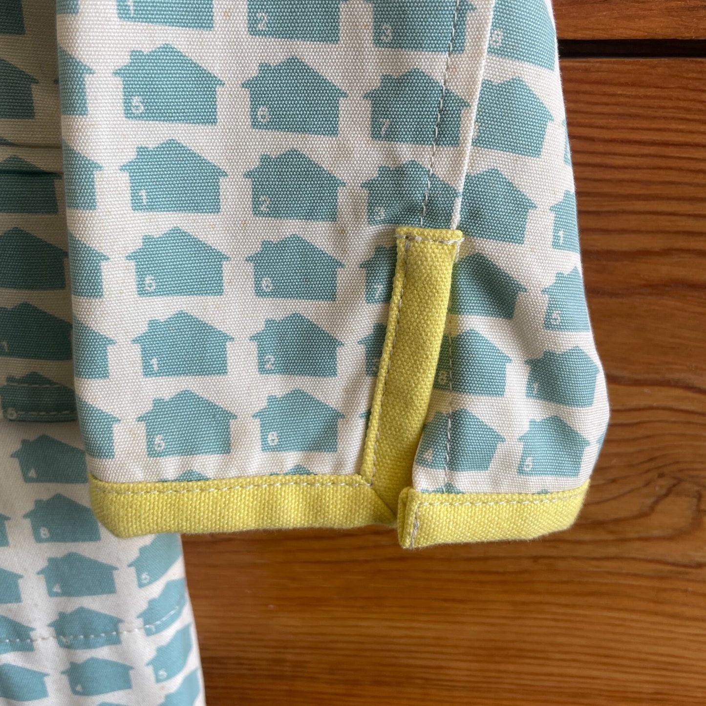 1 / S - Orla Kiely Blue White Detached House Patterned Canvas Blazer NEW 0517DS