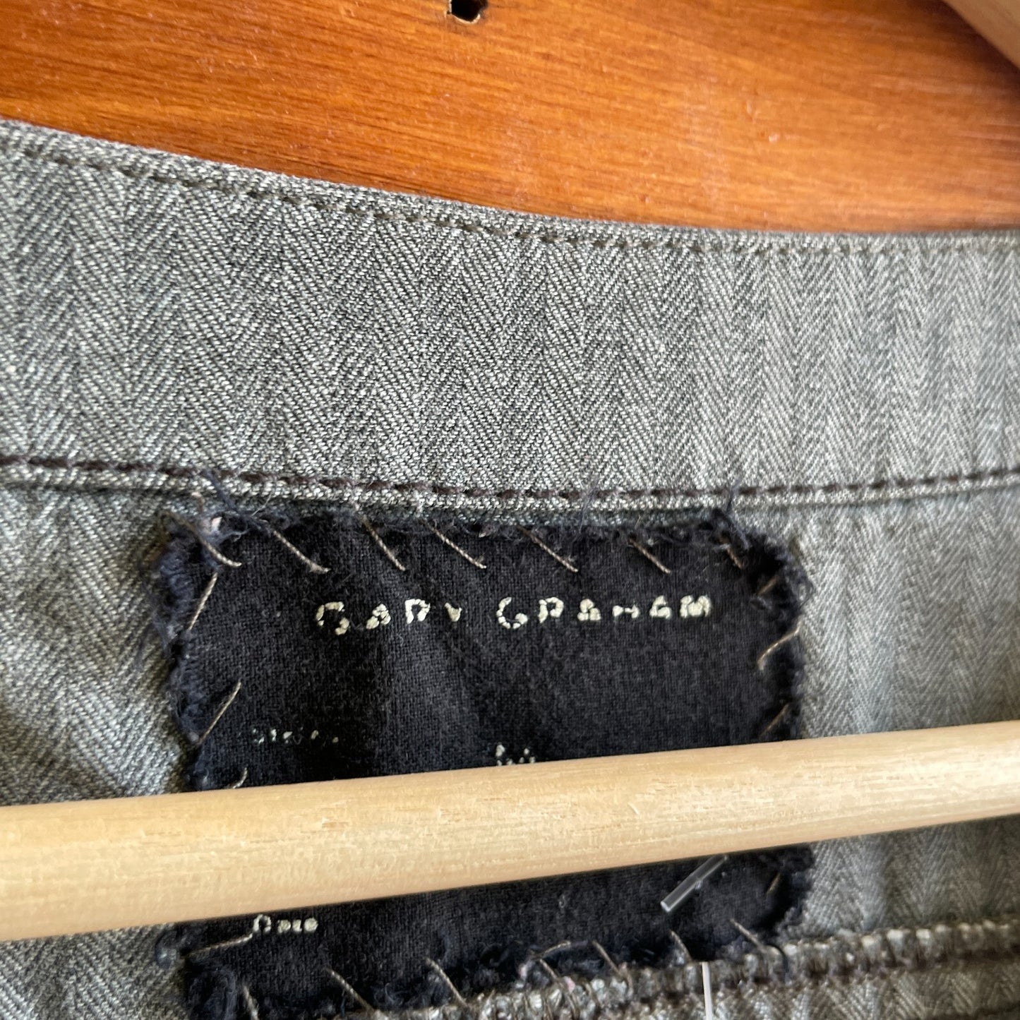 M - Gary Graham Gray Cotton Short Sleeve V Neck Shift Dress 0804MS