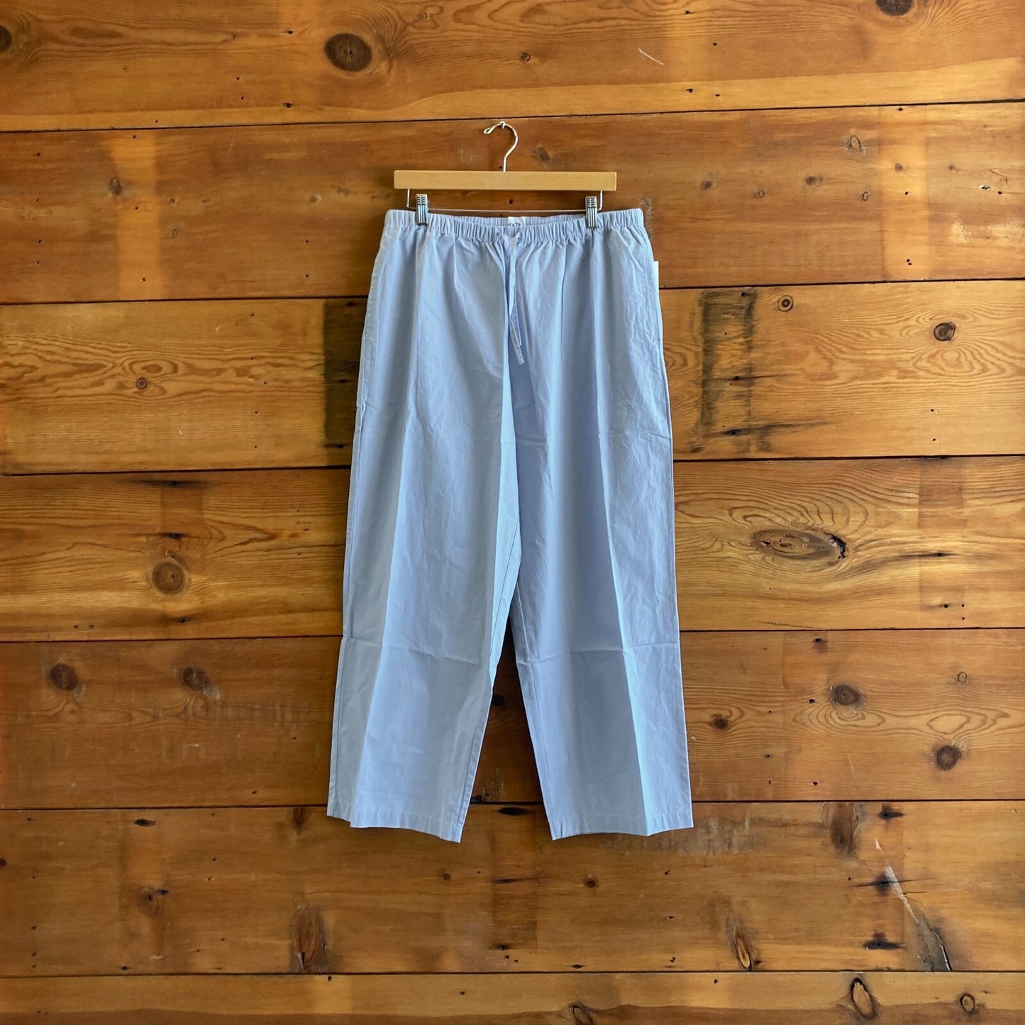 L - Mate NEW Blue Organic Poplin Parachute Pants 0817AS