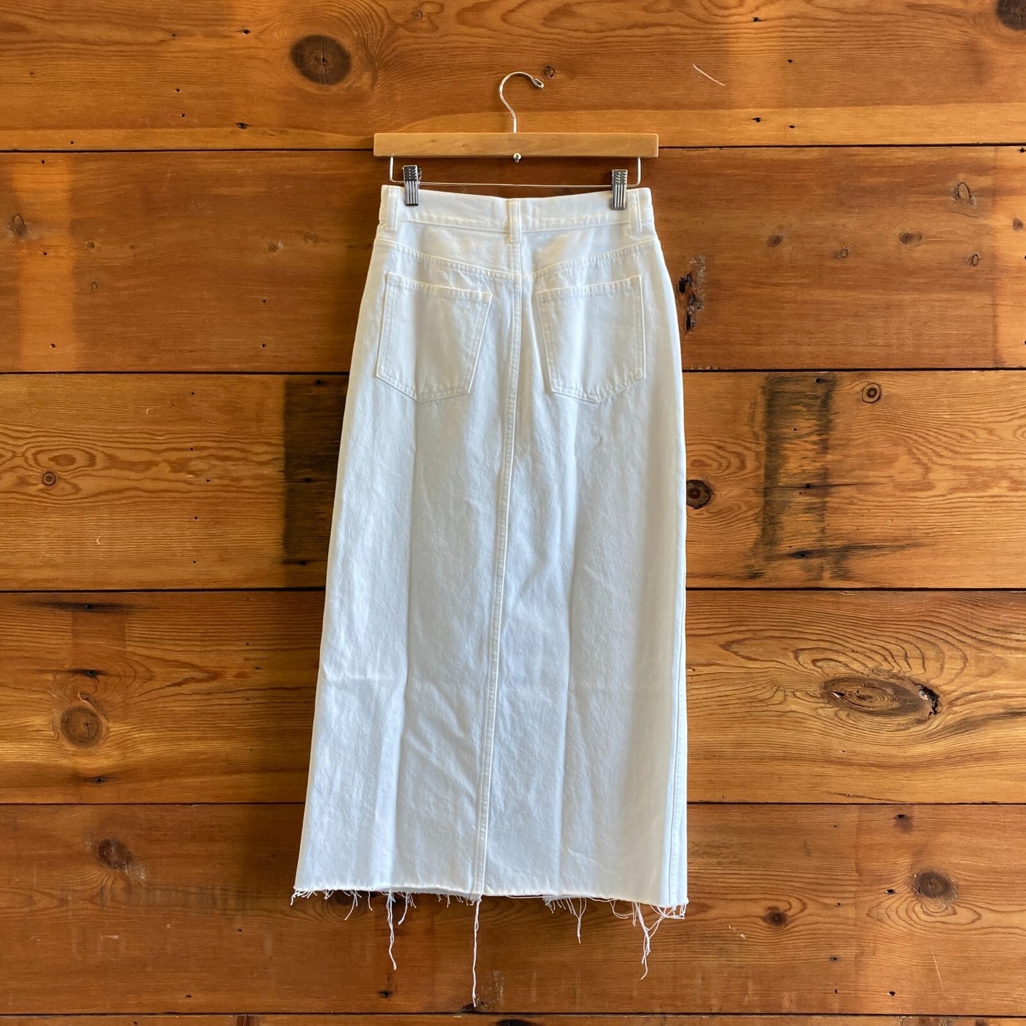 23 - Madewell NEW $110 White Denim Rilee Midi Jean Skirt 1007KW