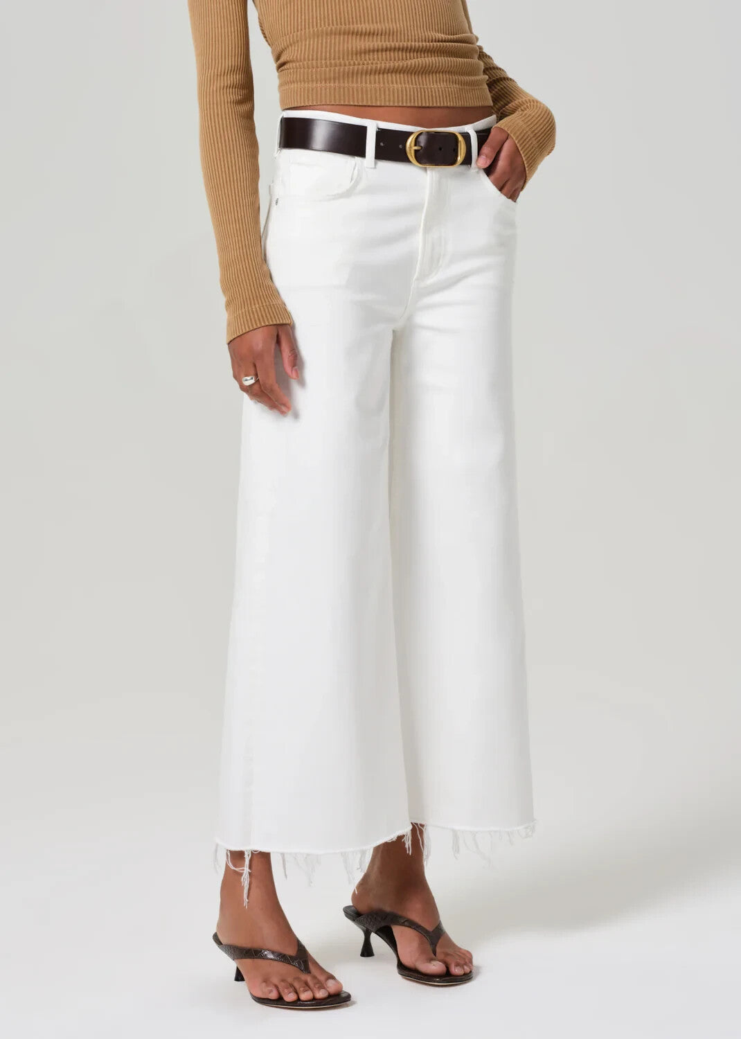 29 - Citizens of Humanity $228 Soft White Wide Leg Cropped Lyra Jeans NEW 4427SC