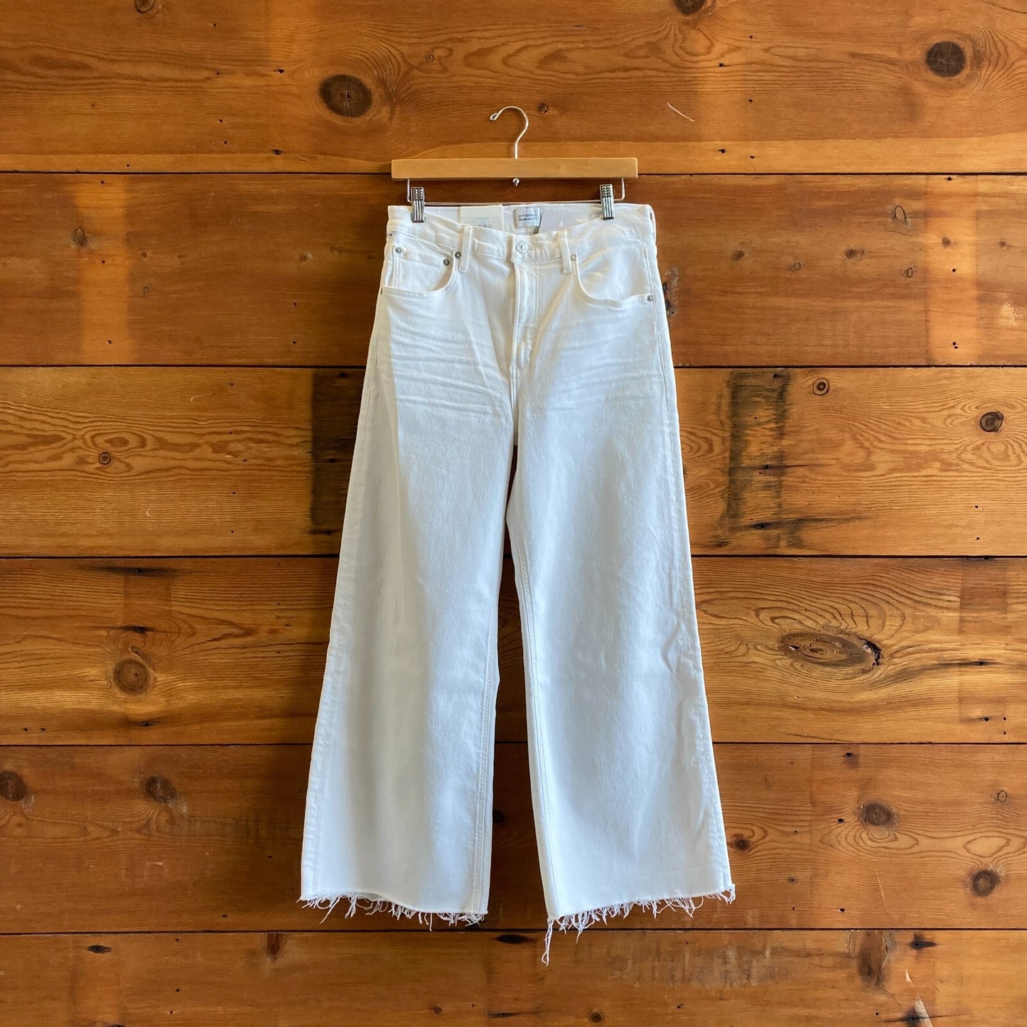 29 - Citizens of Humanity $228 Soft White Wide Leg Cropped Lyra Jeans NEW 4427SC