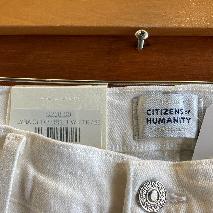 29 - Citizens of Humanity $228 Soft White Wide Leg Cropped Lyra Jeans NEW 4427SC