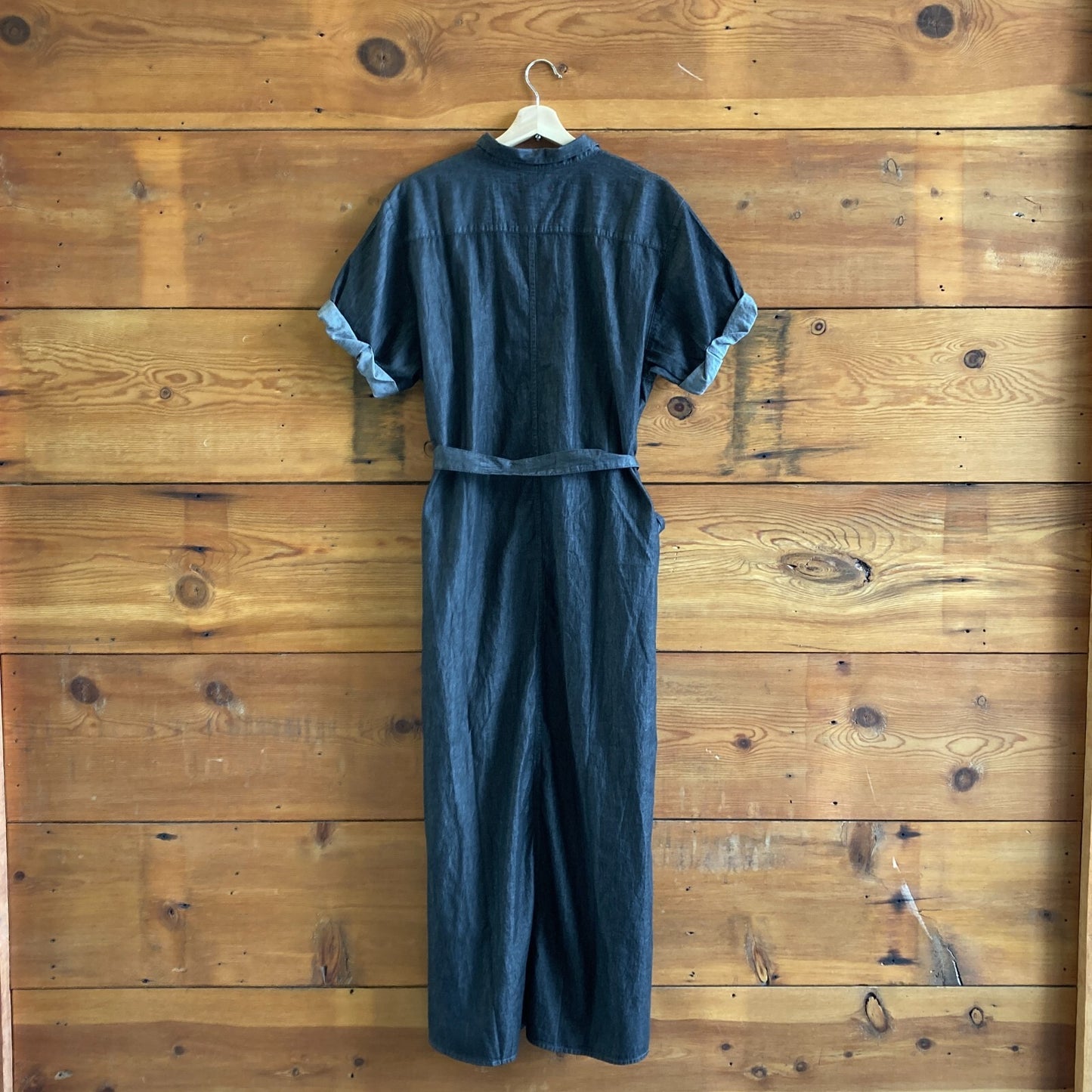M - Xirena $325 Graphite Chambray Linnet Belted Maxi Shirt Dress NEW 4427SC