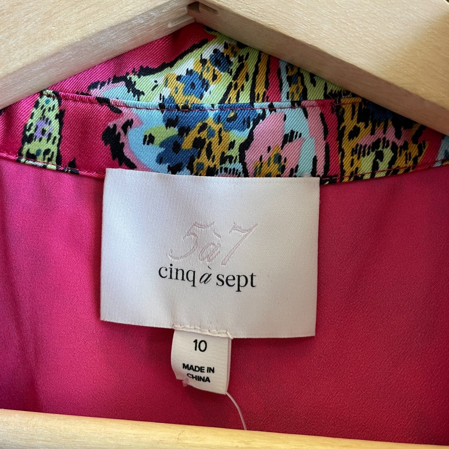 10 - Cinq a Sept Pink Paisley Printed Gaby Draped Tie-Front Dress 0920LC