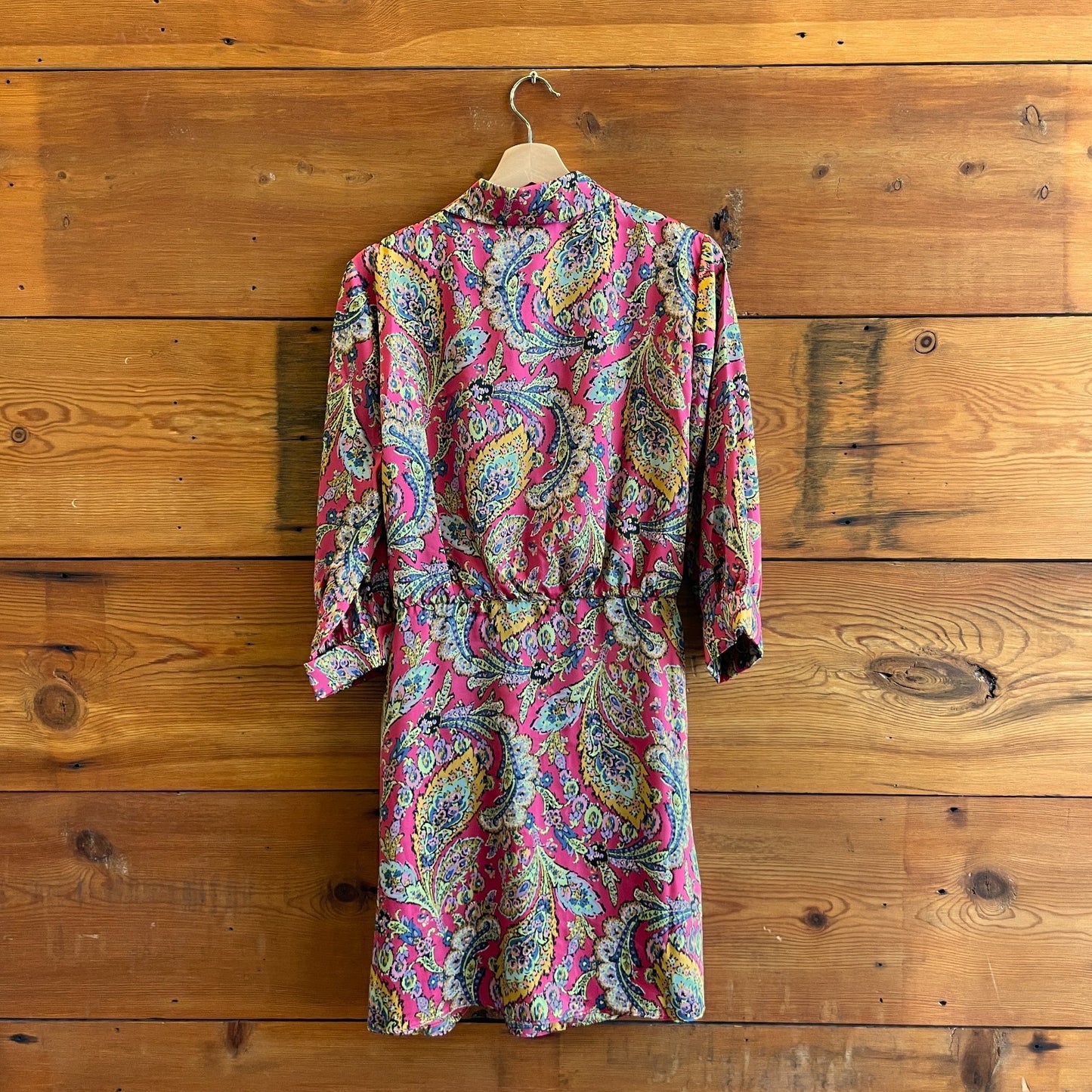 10 - Cinq a Sept Pink Paisley Printed Gaby Draped Tie-Front Dress 0920LC