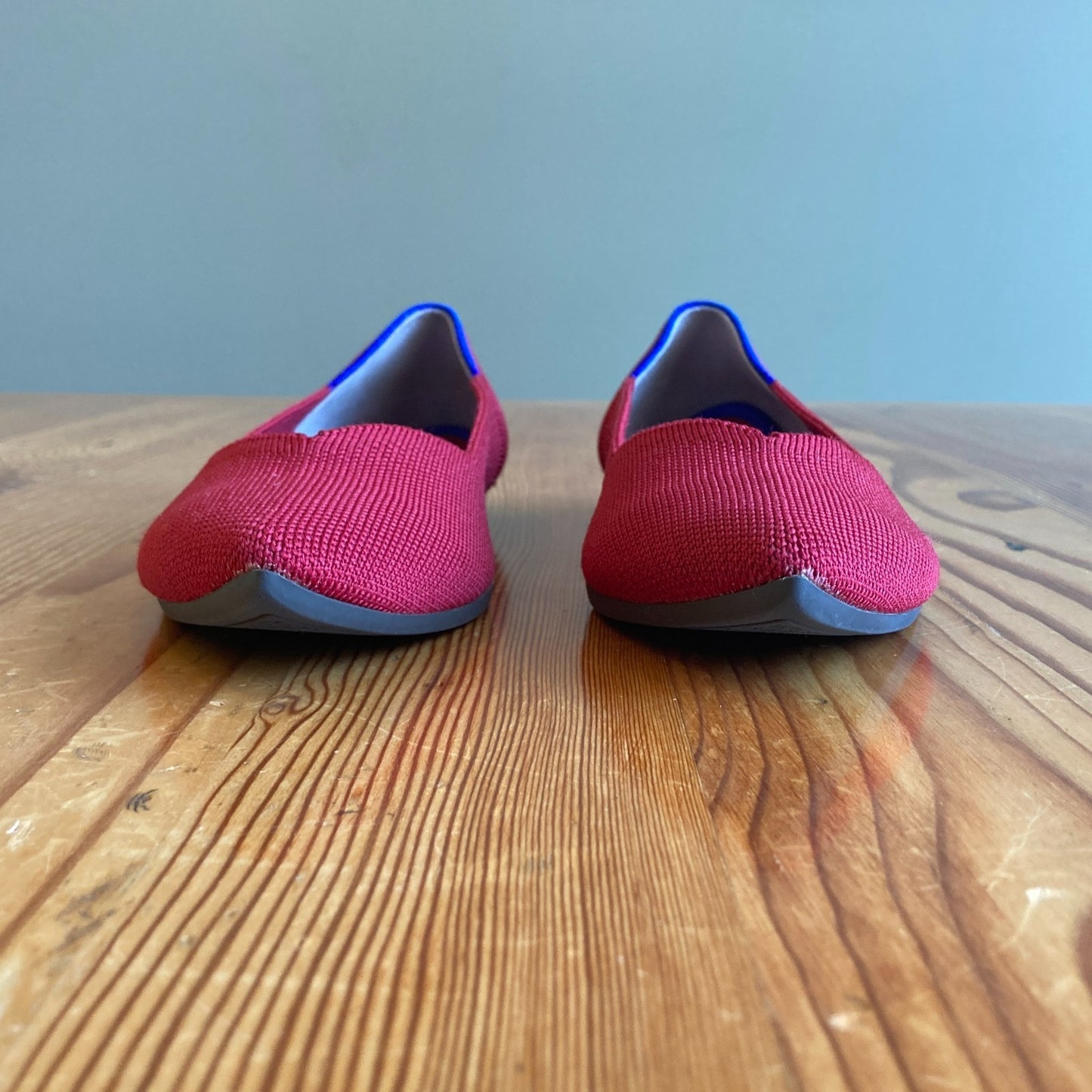 8 - Rothy's Deep Red Pointed Toe Flats Slip On Comfort Shoes 0428DS