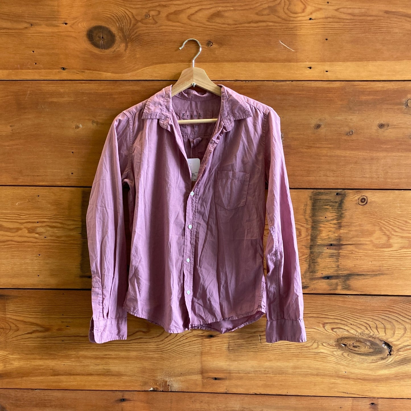 S - Frank & Eileen Mauve Long Sleeve Button Up Barry Shirt Top 0518KR