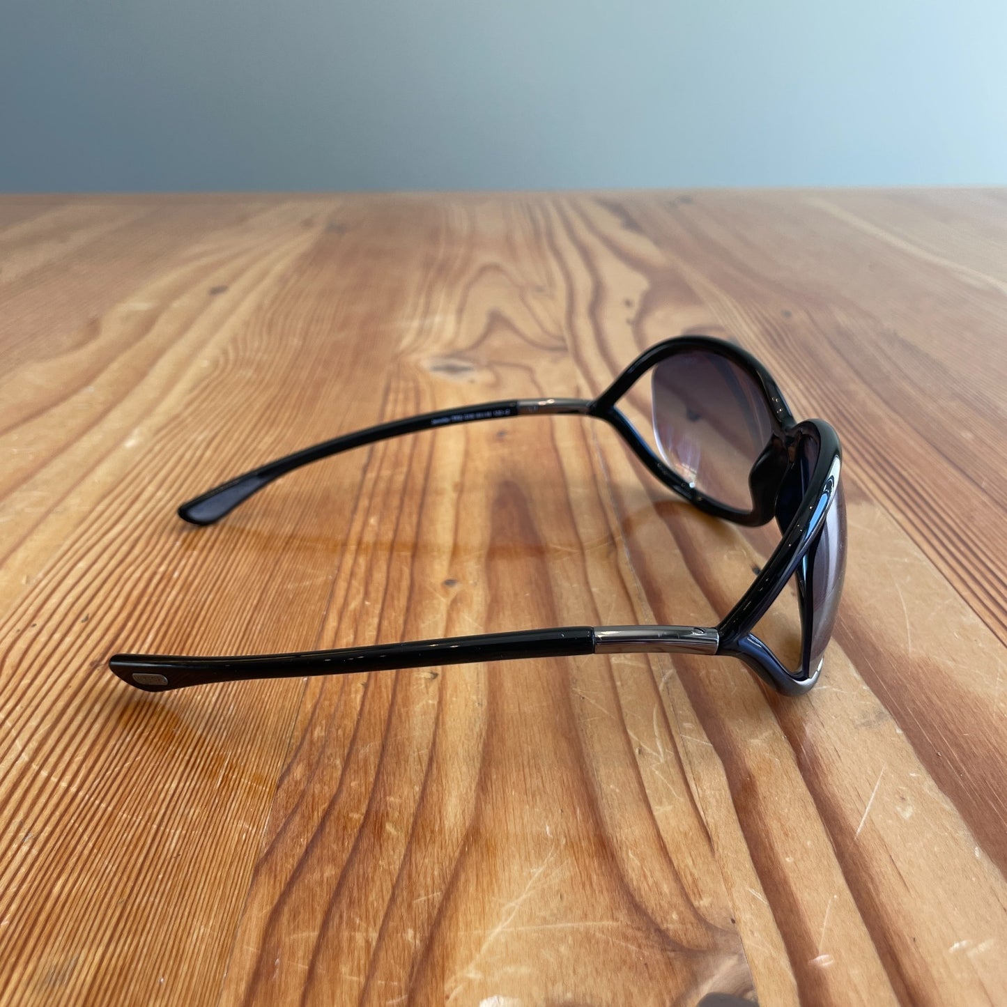 Tom Ford Black Jennifer TF8 Black Polarized 61-16 120mm Sunglasses w/Case 0504AK