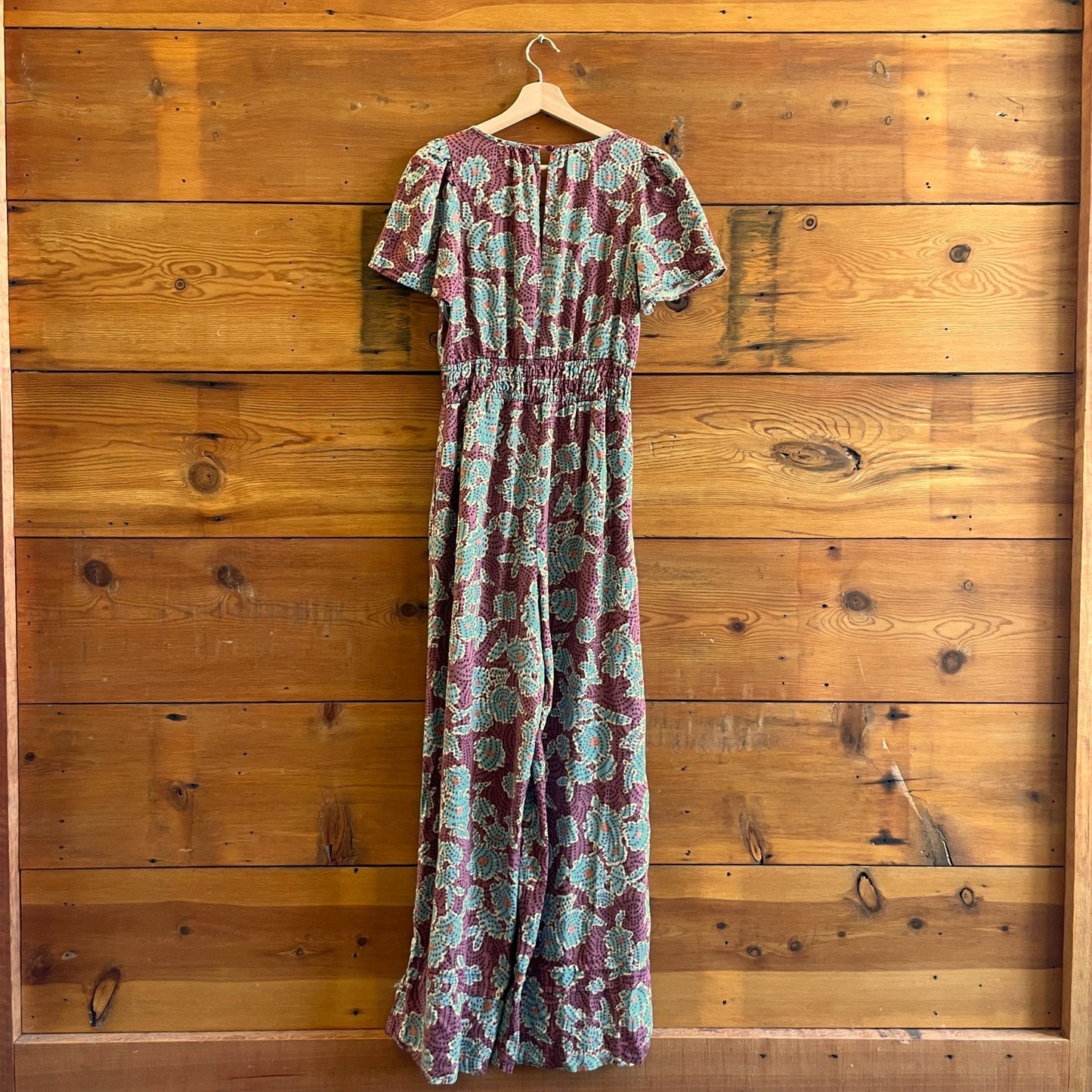 XS - Anthropologie Somerset Floral Print Short Sleeve Wide Leg Jumpsuit 0416LB