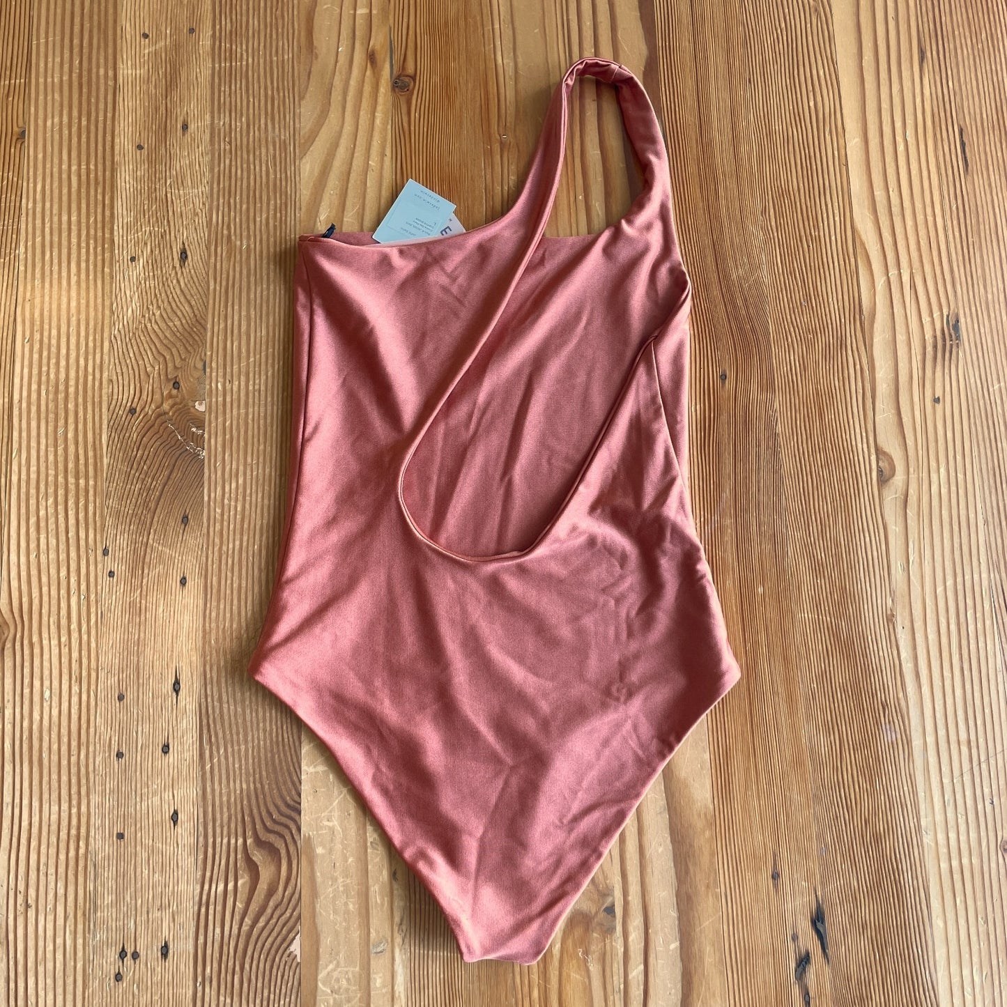 L - JADE Swim NEW Copper Sheen Evolve One Piece One-Shoulder Swimsuit 0114VA