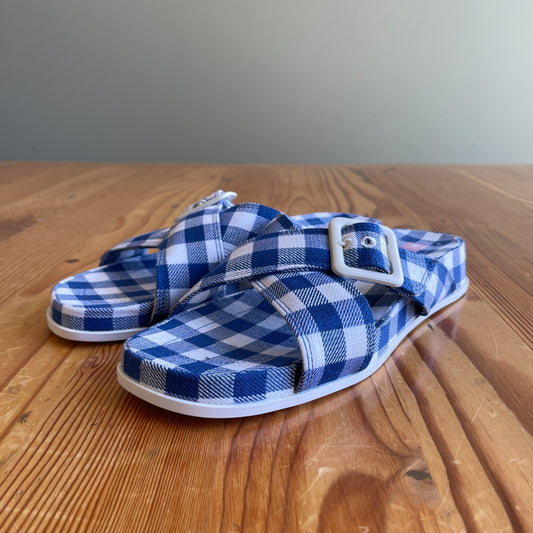 9 / 39 - Camper Blue White Atonik Cross Strap Slide Sandals NEW w/ Box 0802SS