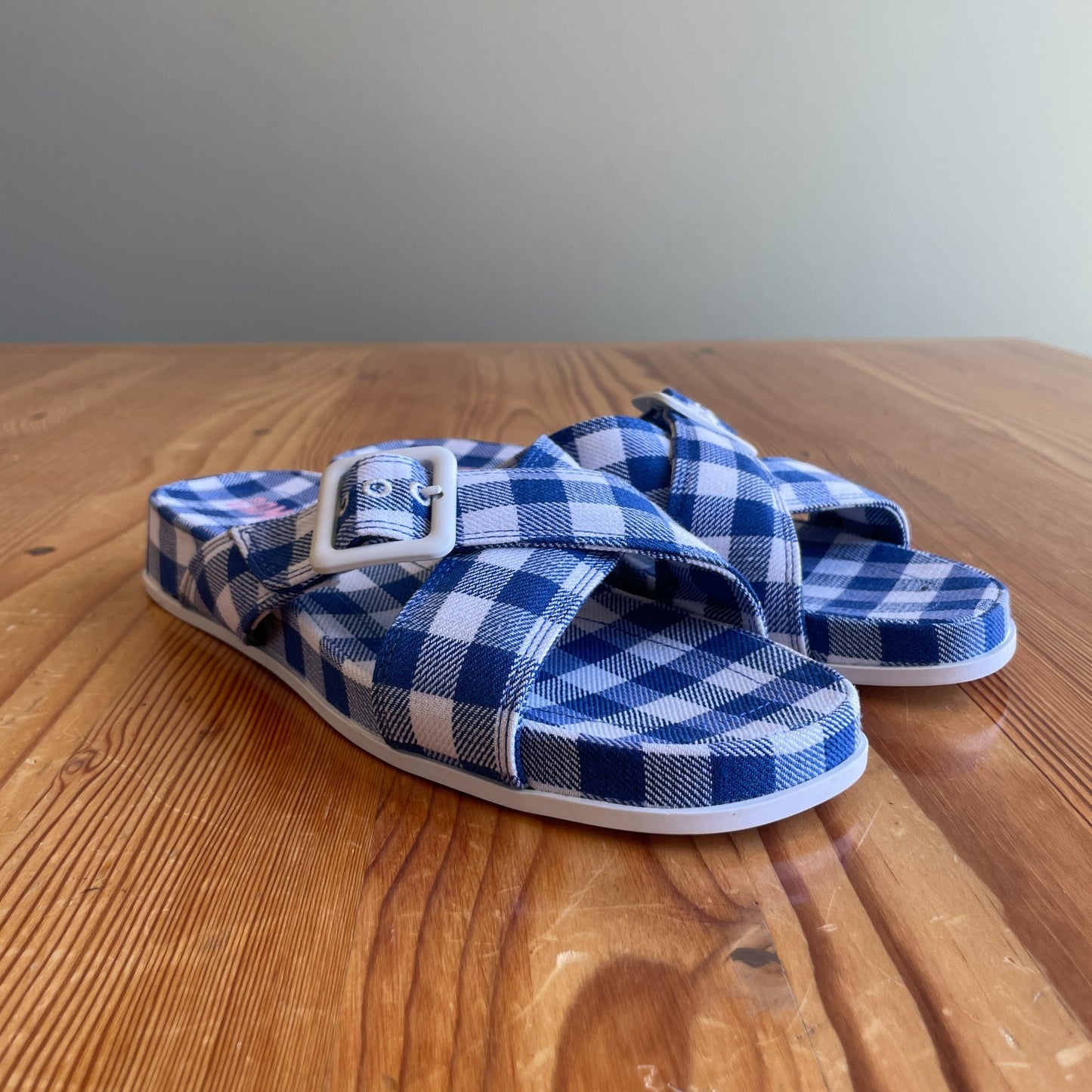 9 / 39 - Camper Blue White Atonik Cross Strap Slide Sandals NEW w/ Box 0802SS
