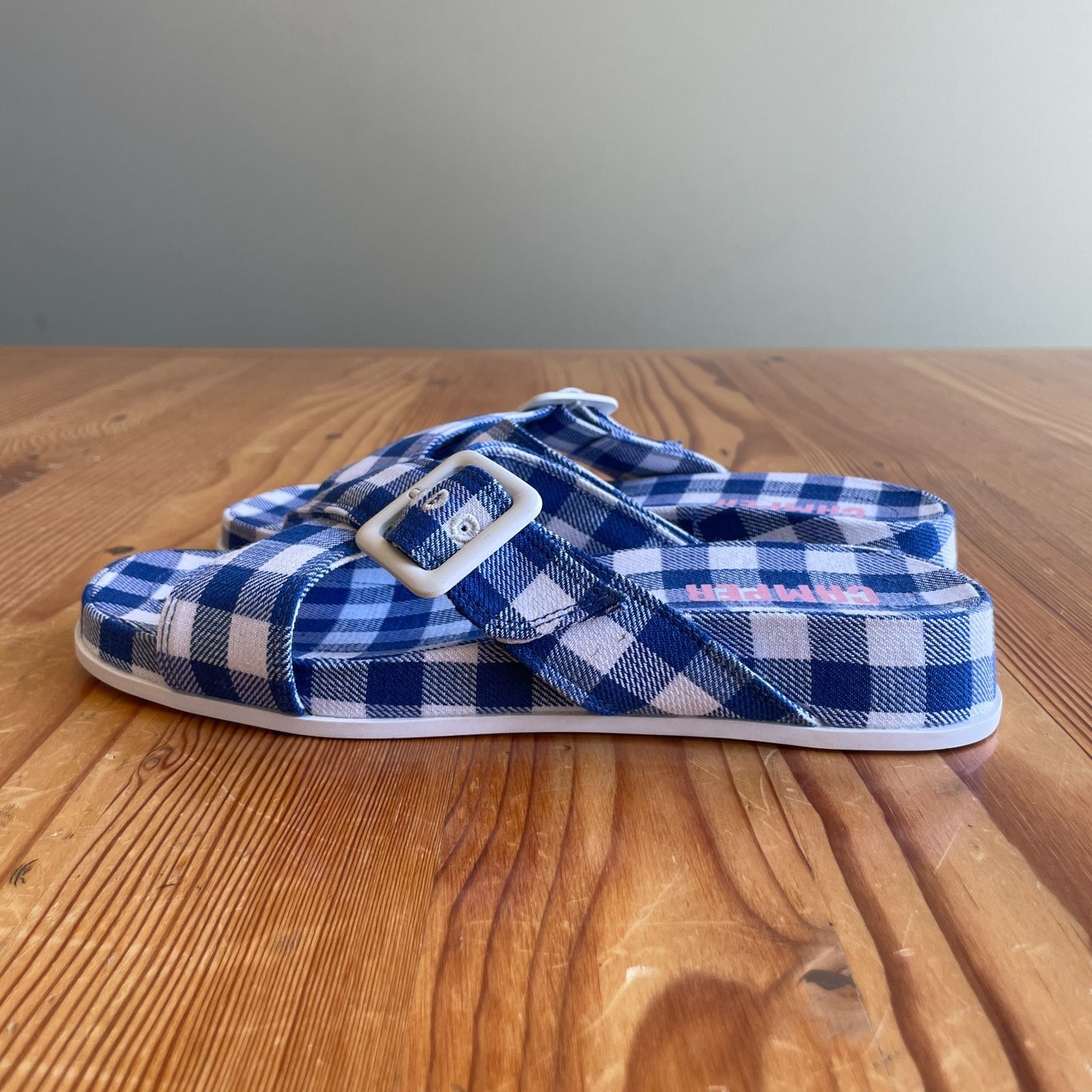 9 / 39 - Camper Blue White Atonik Cross Strap Slide Sandals NEW w/ Box 0802SS